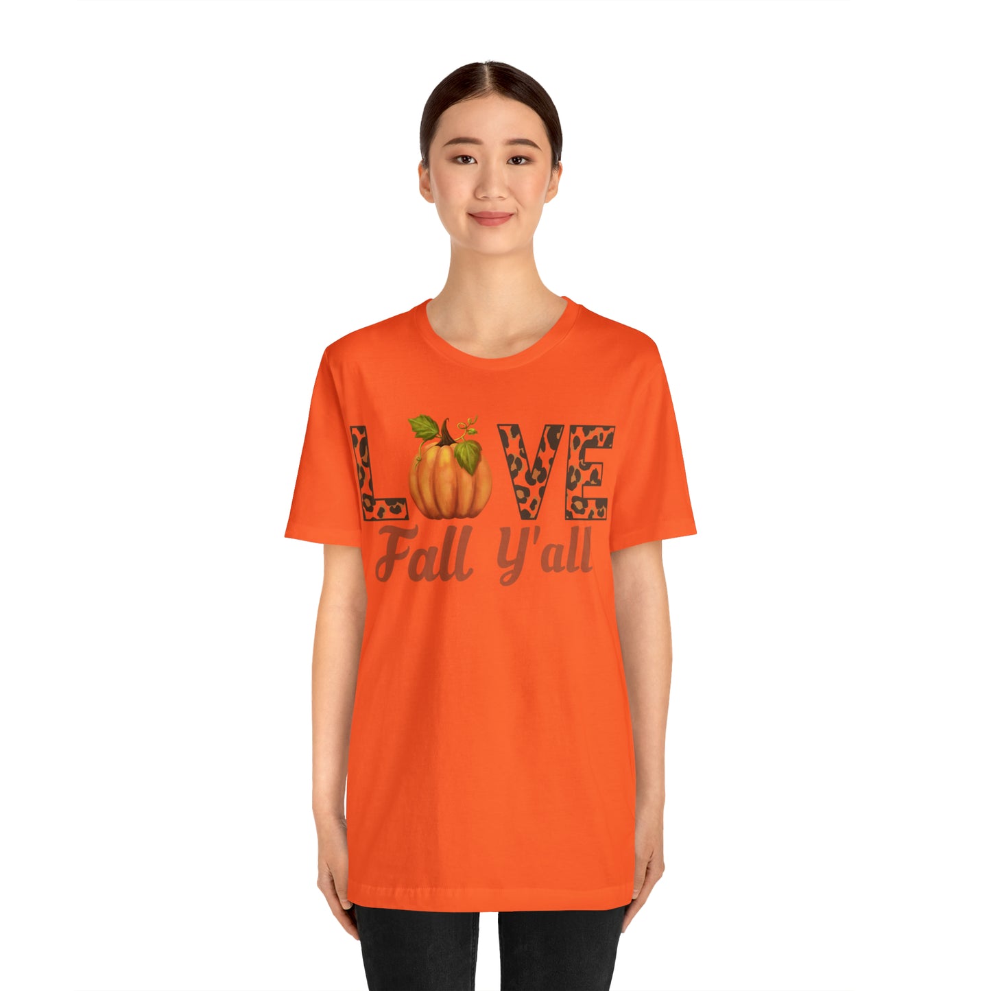 Leopard Print Love Fall Y'all Shirt, Pumpkin Shirt, Fall Shirt for Fall Lover, Fall gift