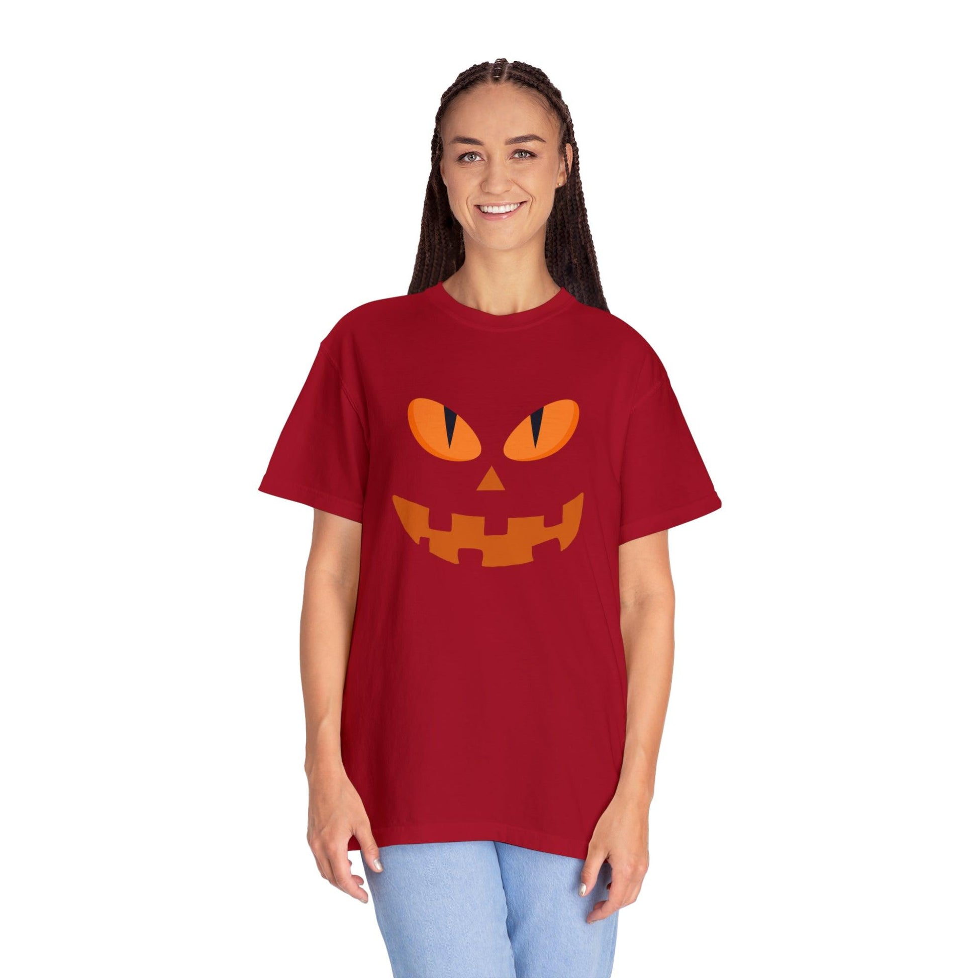 Cute Pumpkin Face Shirt Retro Halloween Tshirt, Vintage Shirt Halloween Shirt Pumpkin Face Halloween Costume Comfort Colors - Giftsmojo