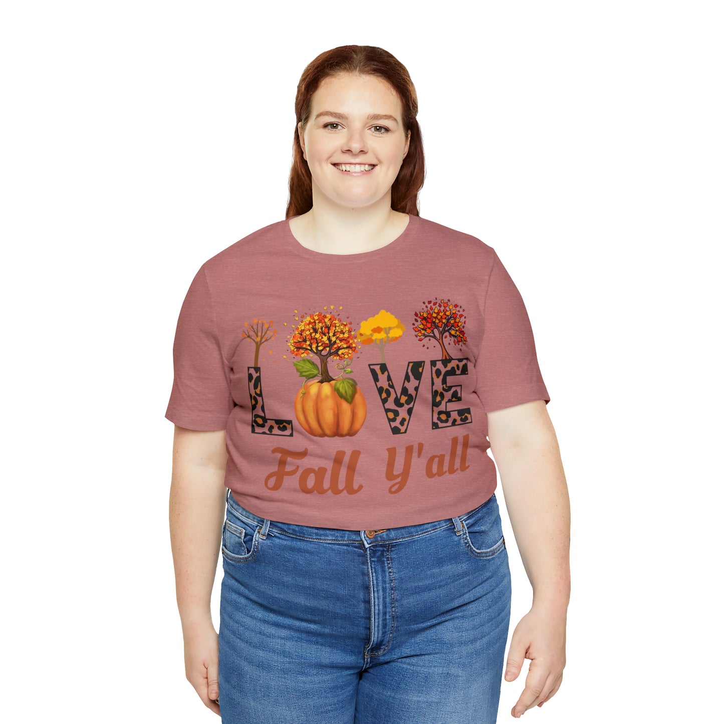 Leopard Print Love Fall Y'all, Fall shirt, Fall lover gift, Nature lover gift.