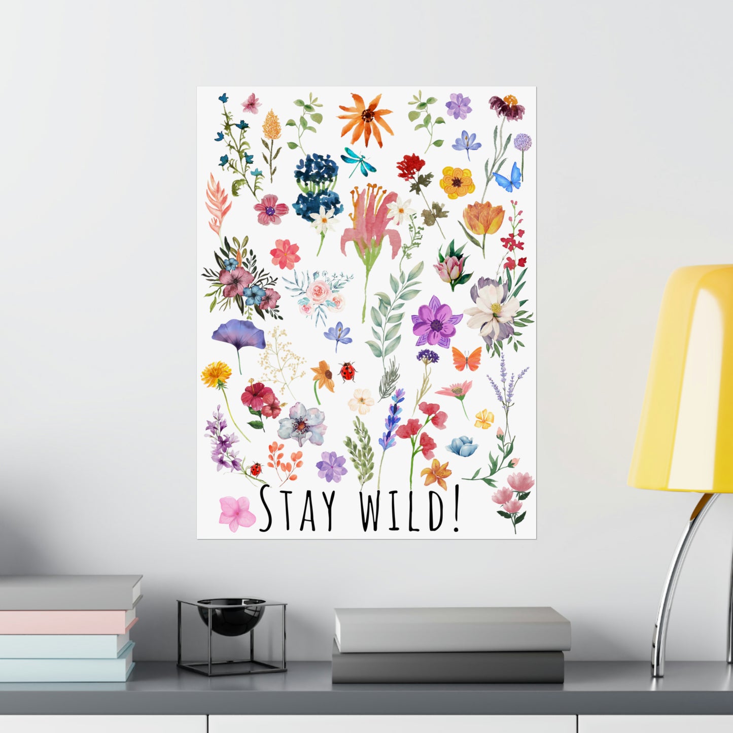 Wildflowers Watercolor Vertical Poster