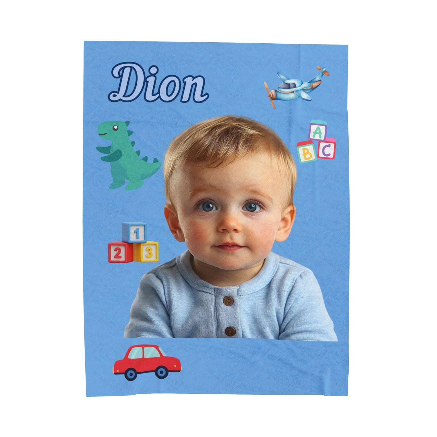 Personalized Kids Blanket Boys- Velveteen Plush