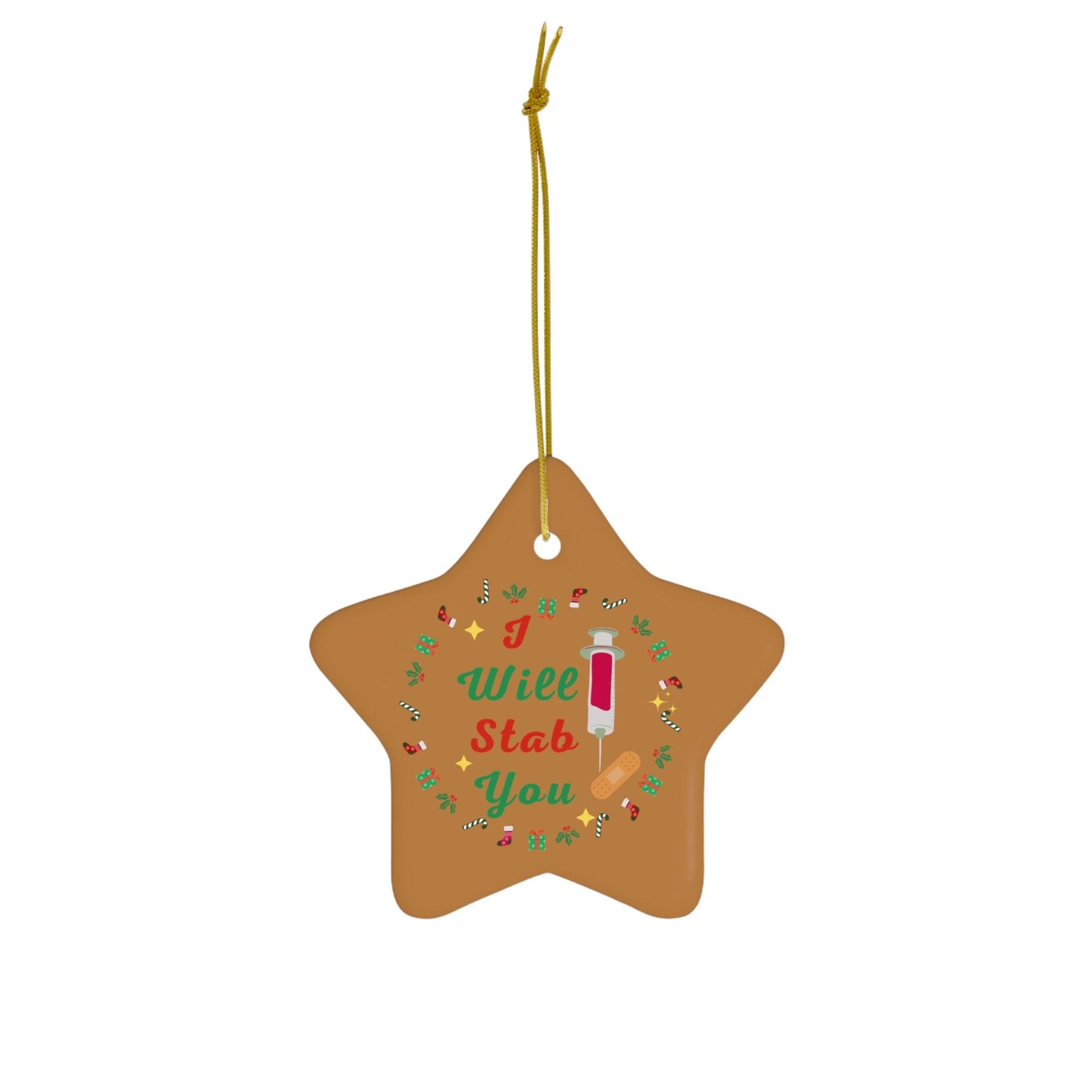 I will Stab You Nurse Christmas Ornament Nurse Ornament Nurse Christmas Tree Ornament Nurse Care Ornament Nurses Ornament Occupation Job - Giftsmojo