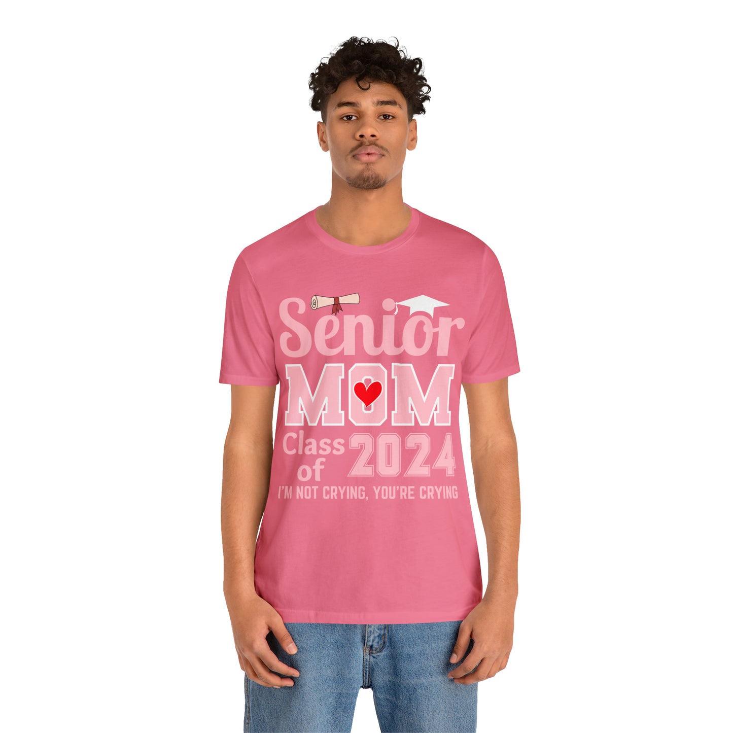 Senior Mom Class of 2024 T-Shirt Pink, Proud Senior Mom Shirt, Gift for Graduate, Graduation 2024 Family Shirt 2024 Senior Mom