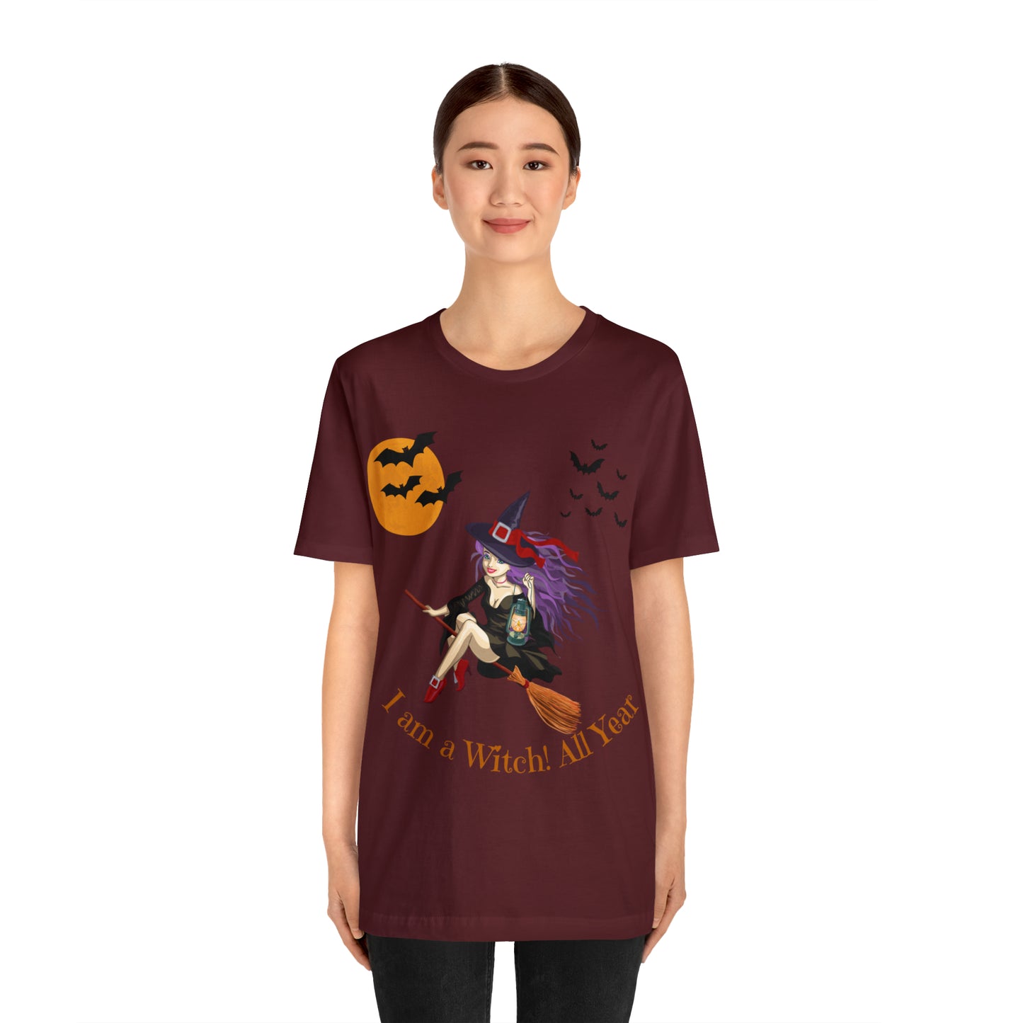 I am a witch All year Halloween Shirt,Vintage Witch Shirts Funny Witch Shirt Halloween Clothes Halloween Vibes Halloween Retro Halloween Outfit