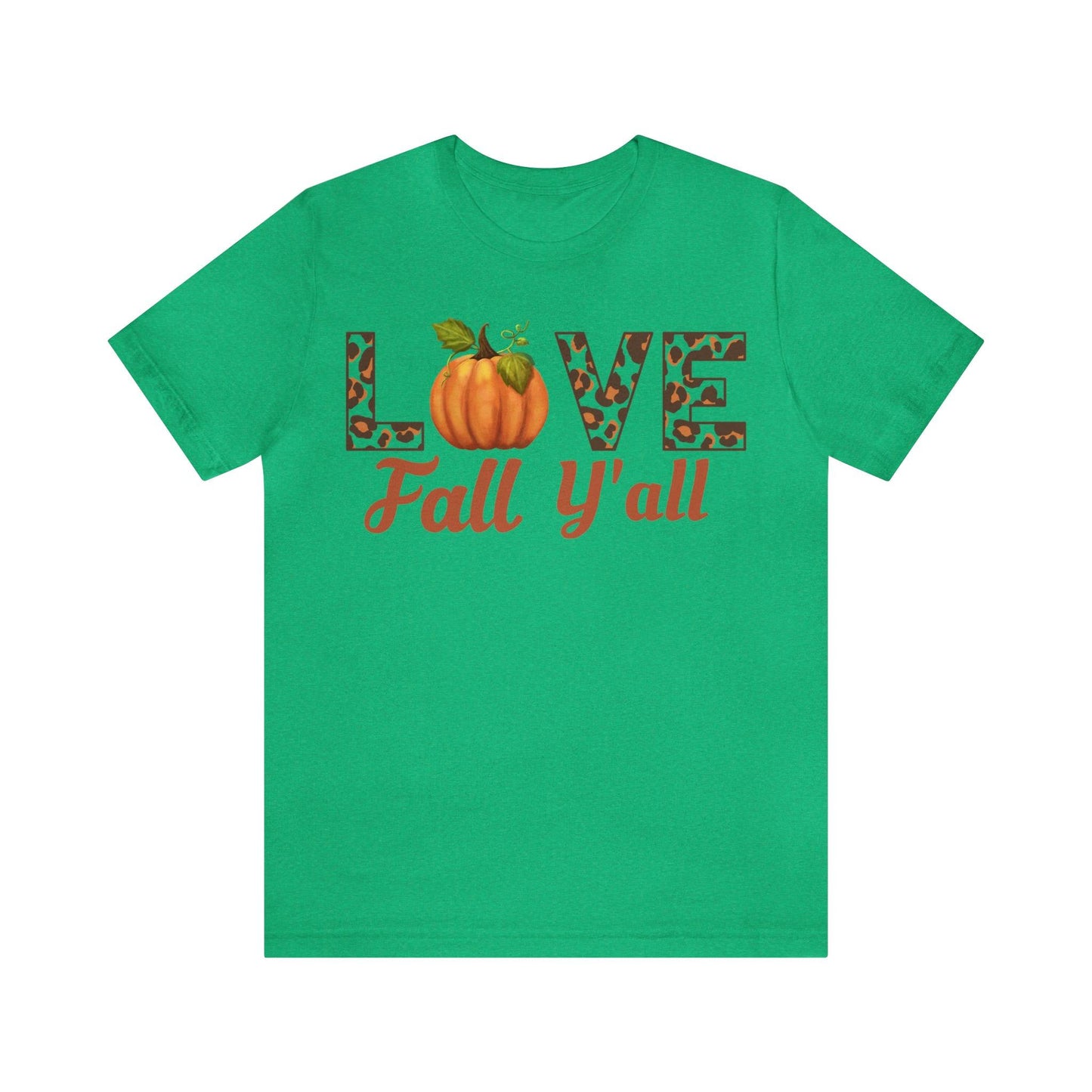 Leopard Print Love Fall Y'all Shirt, Pumpkin Shirt, Fall Shirt for Fall Lover, Fall gift - Giftsmojo