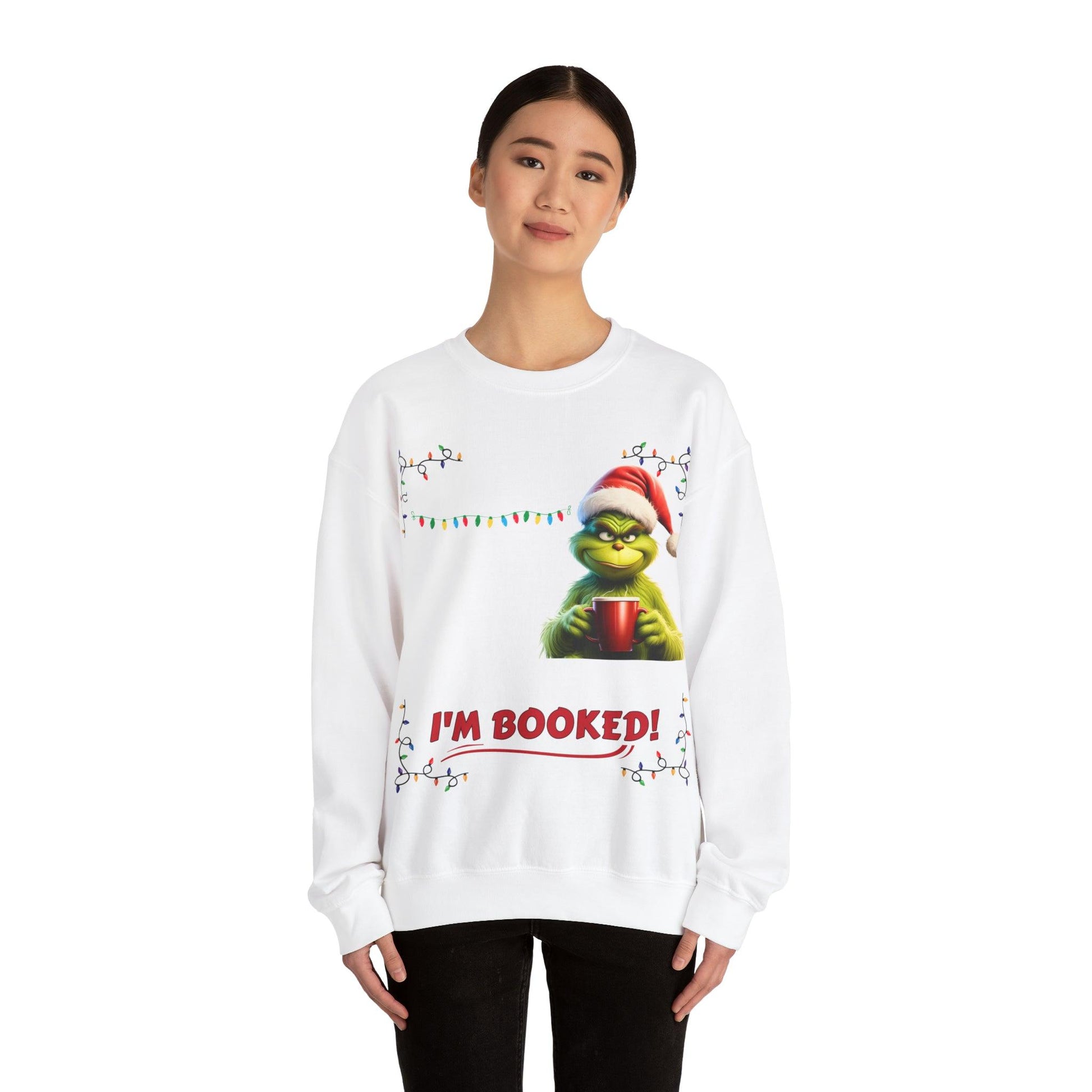 My Day Schedule I'M Booked Funny Christmas Sweatshirt Grinch Sweatshirt - Giftsmojo