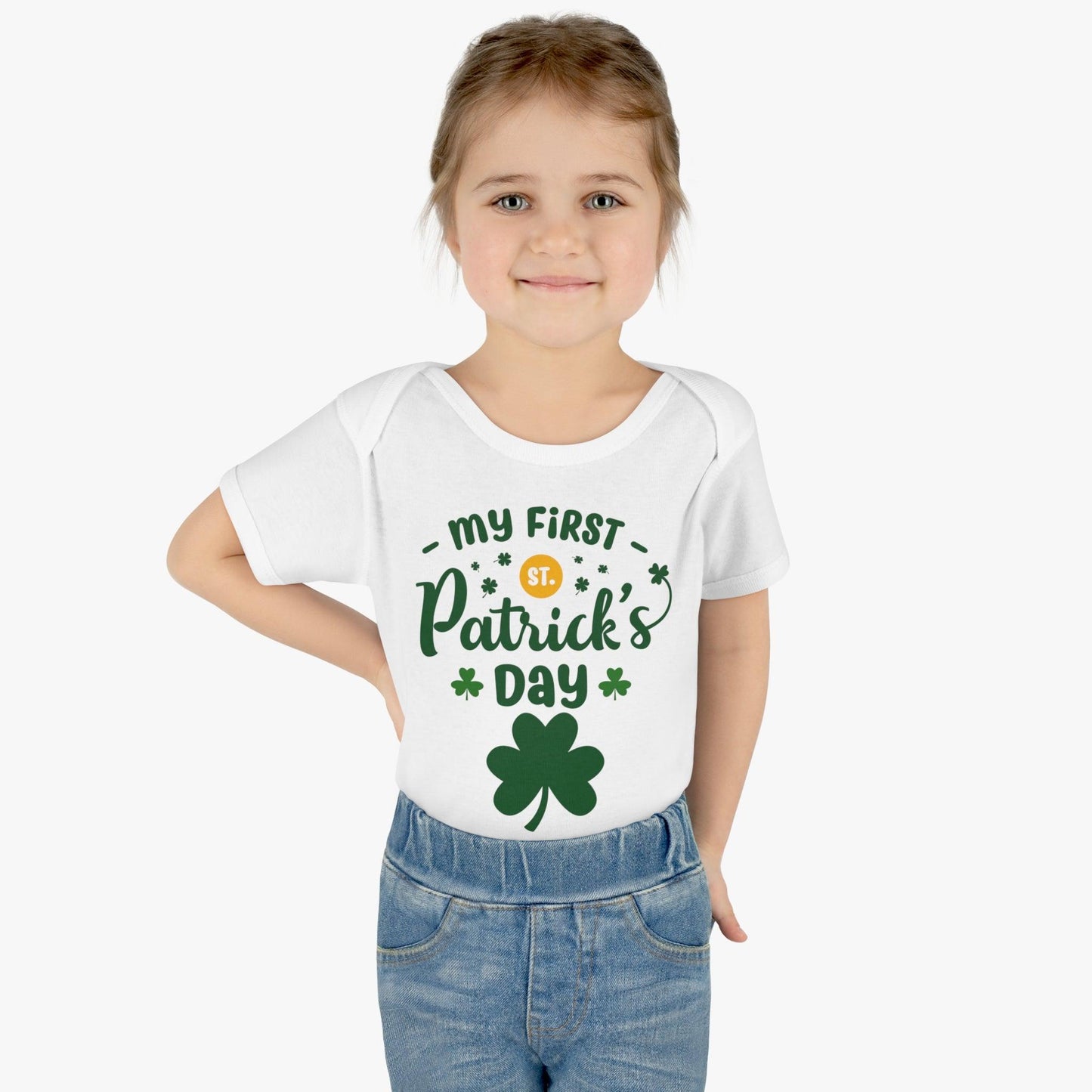 My first St Patrick's day baby onesie Infant Baby Rib Bodysuit - Giftsmojo