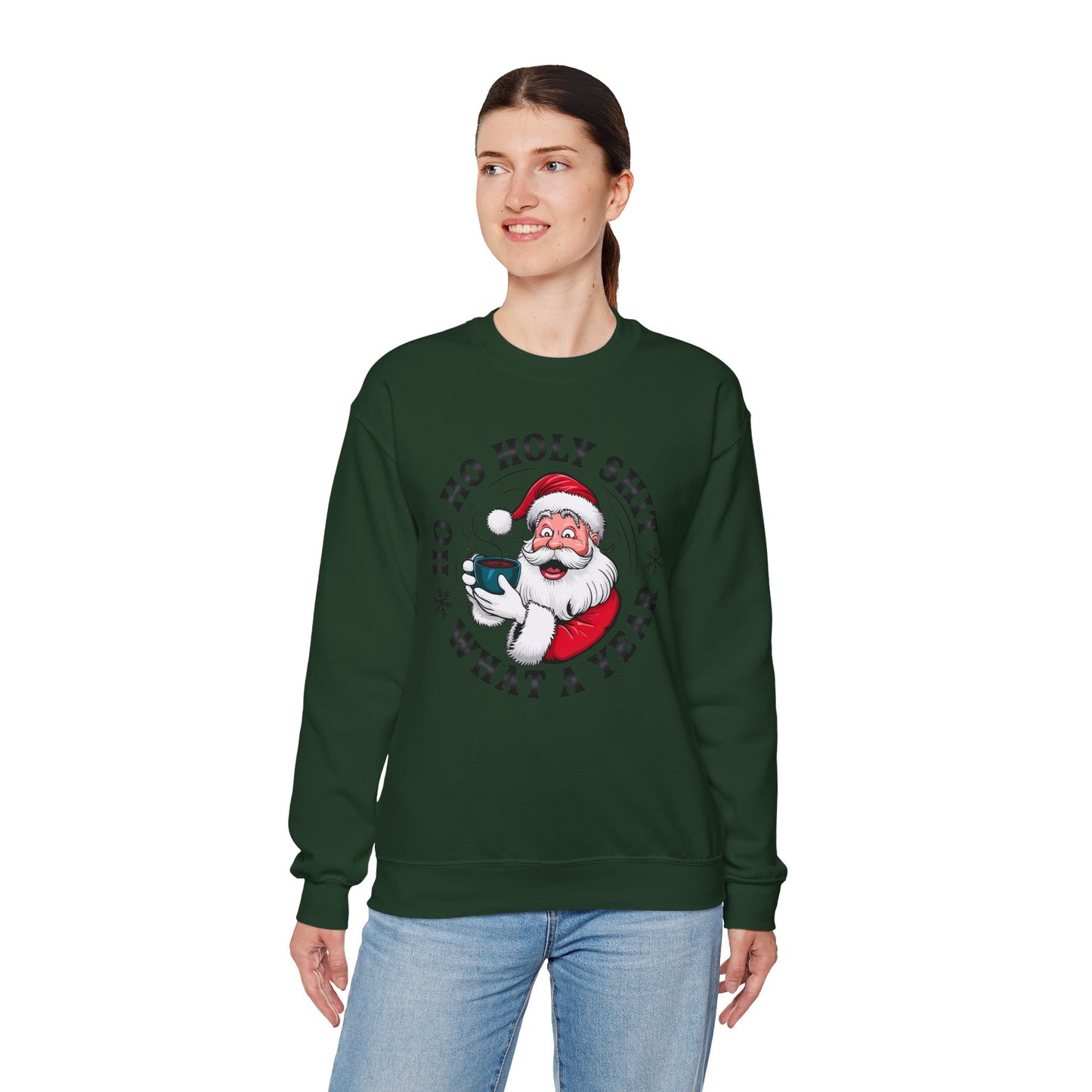 Ho Ho Holy Shit Christmas Sweatshirt Unisex Crew – GiftsMojo