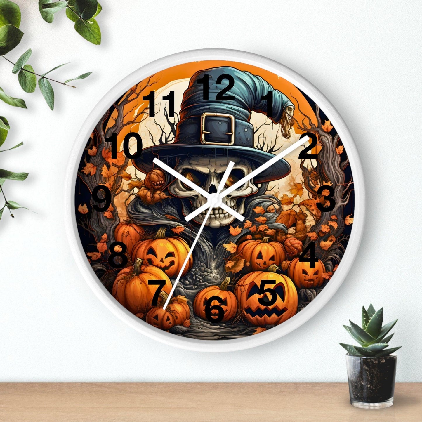 Halloween Ghost Wall Clock Halloween Wall Clocks Home Decor Halloween Clock Fall Clock Halloween Decor - Giftsmojo