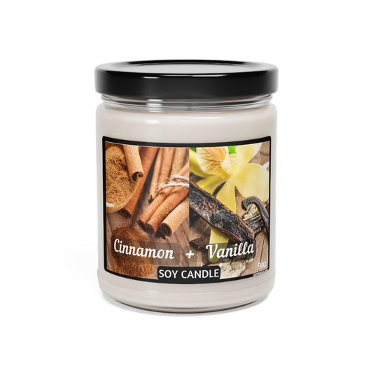 Scented Soy Candle Cinnamon Vanilla, White Sage Lavender, Apple Harvest, Clean Cotton, Sea Salt Orchid,  9oz,