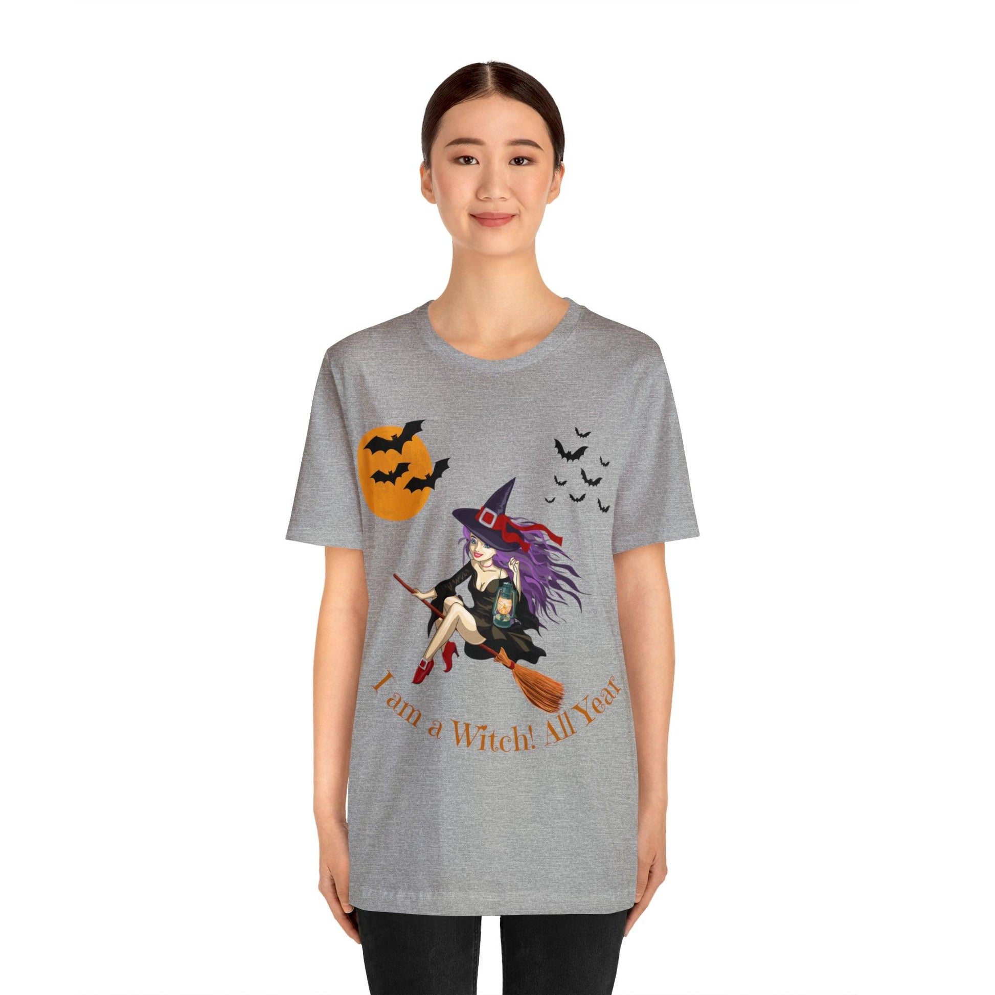 I am a witch All year Halloween Shirt,Vintage Witch Shirts Funny Witch Shirt Halloween Clothes Halloween Vibes Halloween Retro Halloween Outfit - Giftsmojo