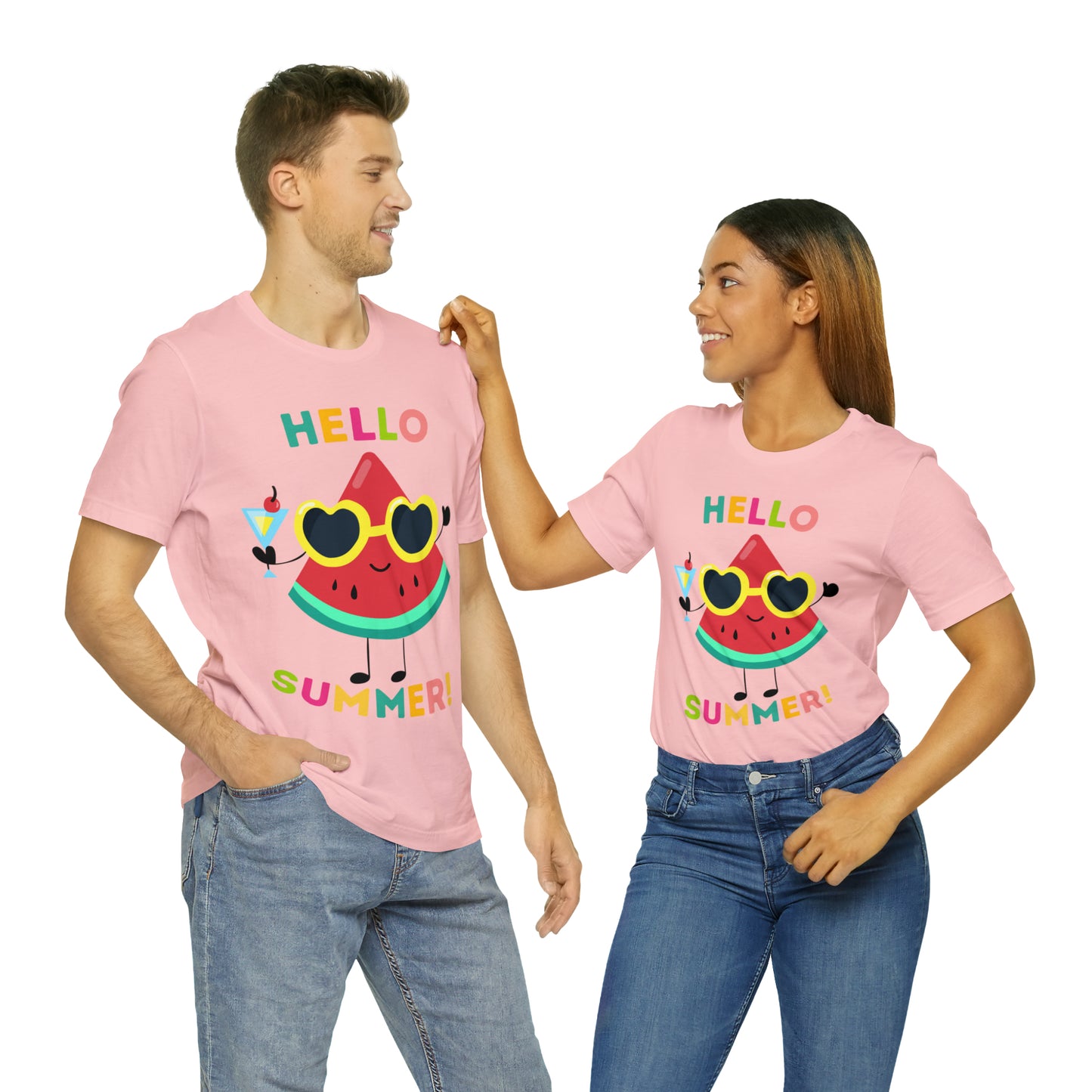 Hello Summer Shirt, Funny Summer Casual Top Tee,Unisex Summer Tshirt Ladies