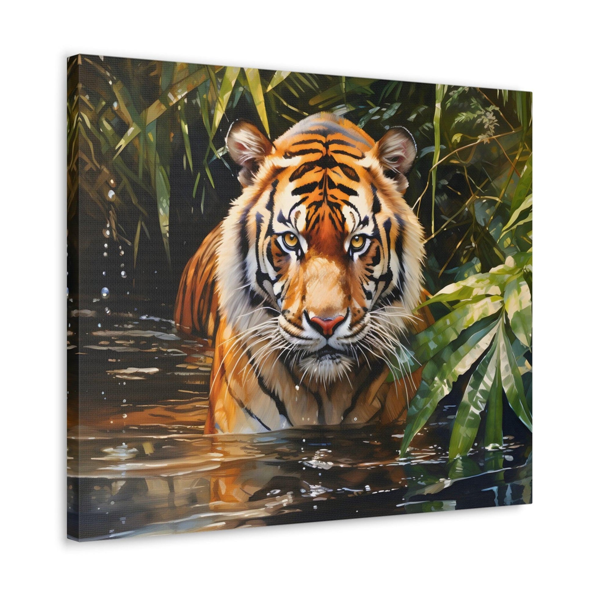 Watercolor Tiger In Nature Art Canvas Gallery Wraps Tiger Print Large Canvas Art Animal Wall Art minimalist Wall Art Lover Gift - Giftsmojo