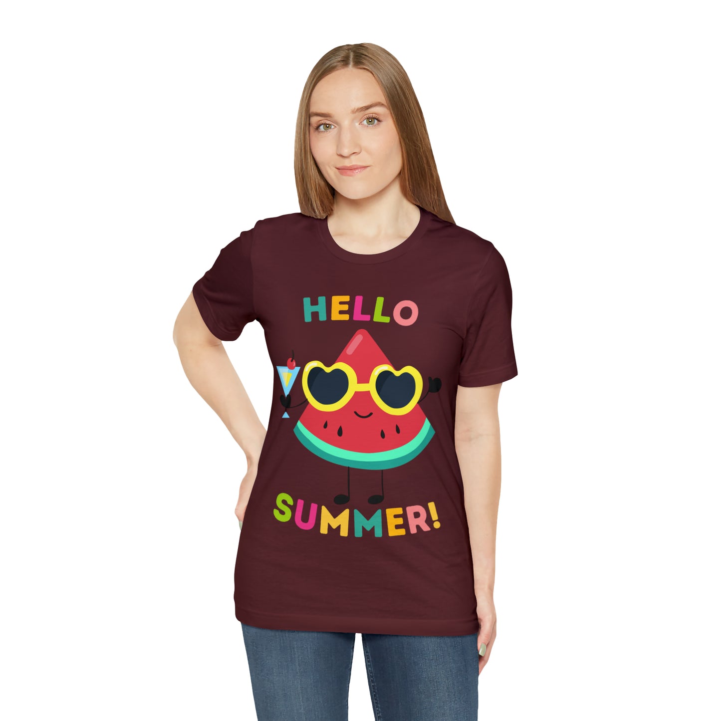 Hello Summer Shirt, Funny Summer Casual Top Tee,Unisex Summer Tshirt Ladies