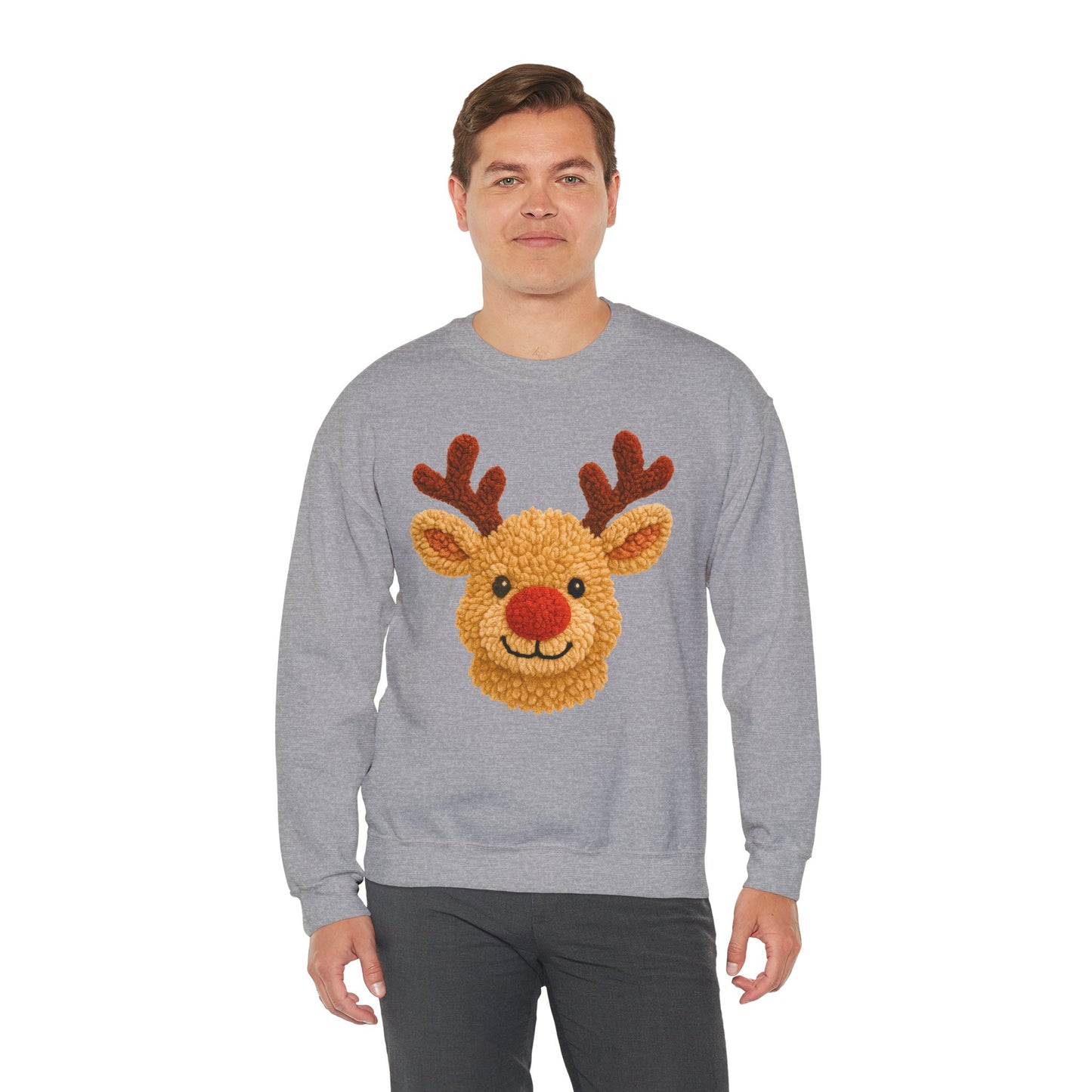 Reindeer Christmas Sweatshirt Unisex Fleece Crew | GiftsMojo