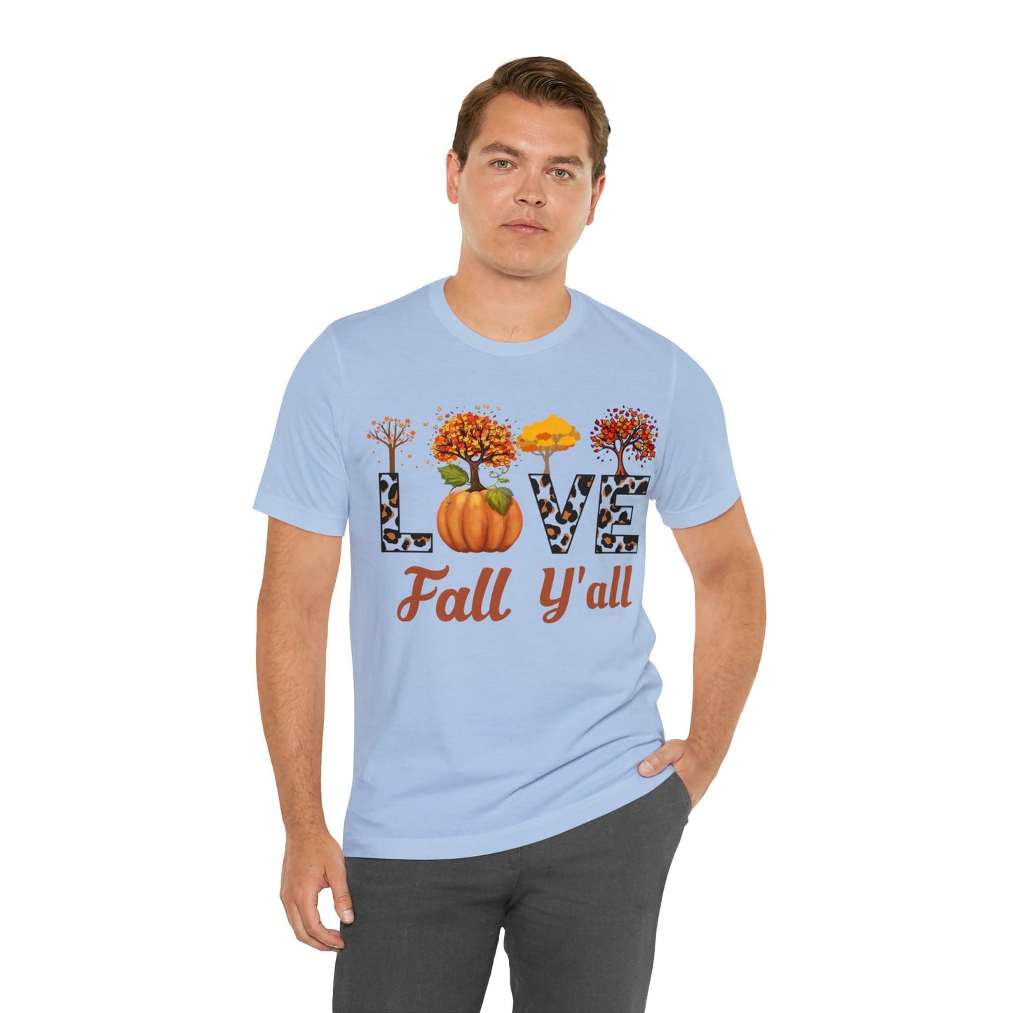 Leopard Print Love Fall Y'all, Fall shirt, Fall lover gift, Nature lover gift. - Giftsmojo