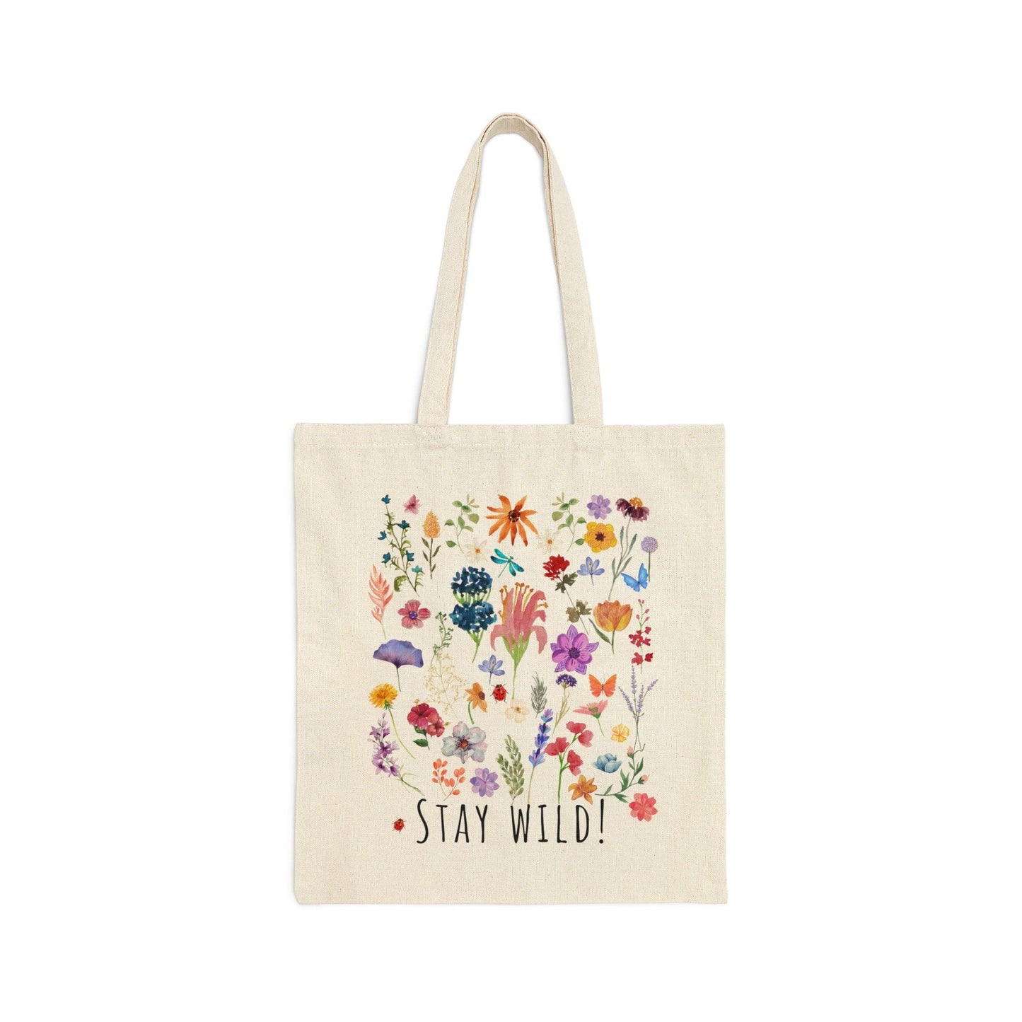 Floral Tote Bag Wildflower Totes Canvas Tote Bag Shopping Bag Gift For Women Totes Birthday Gift Bag Bridal Gift Tote Bag Library Bag - Giftsmojo