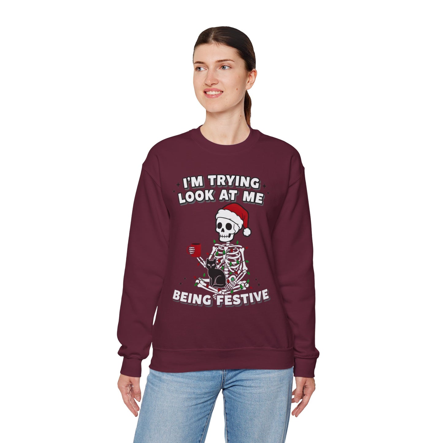 I’m Trying Look At Me Being Skeleton Xmas Crew | GiftsMojo