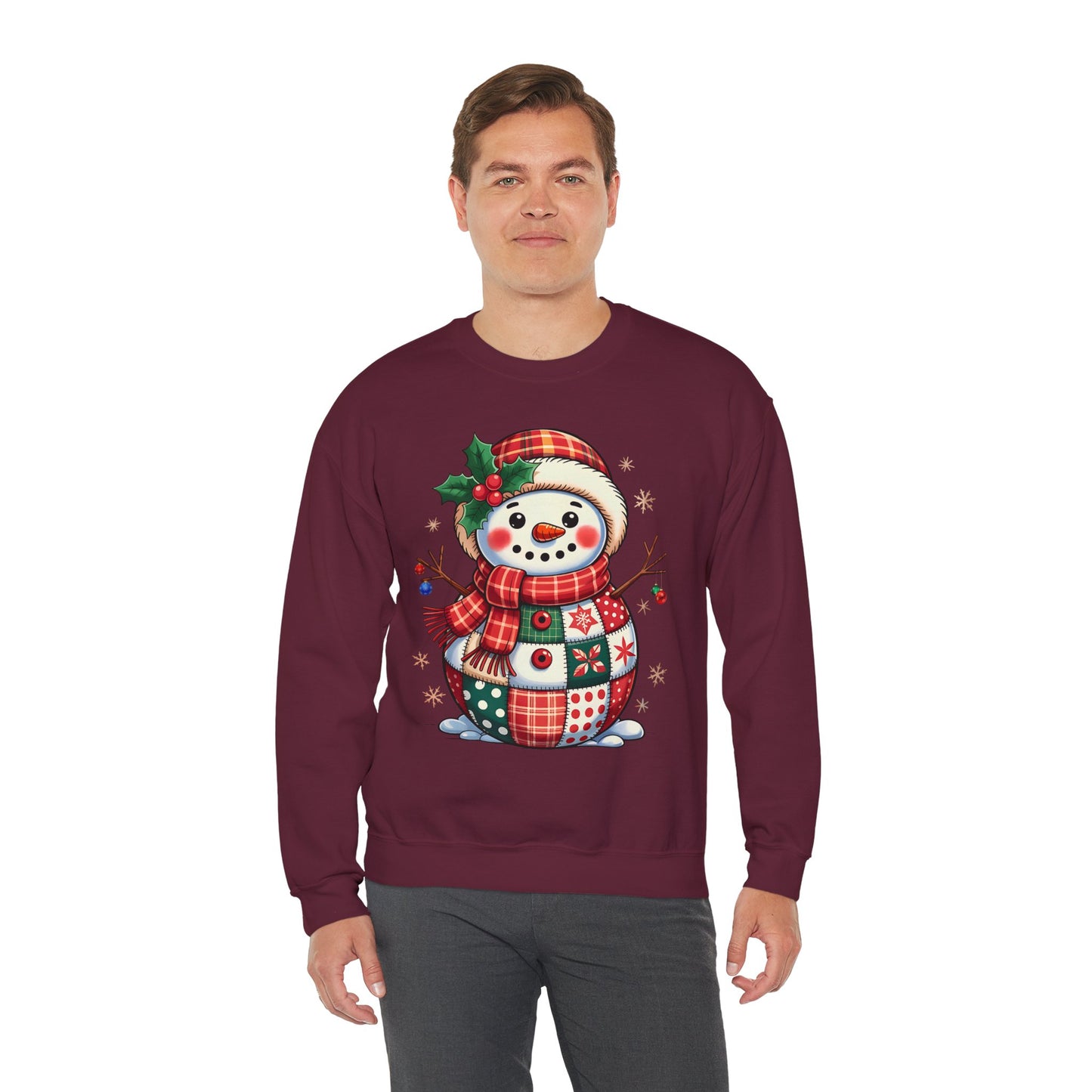 Patchwork Snowman Sweatshirt