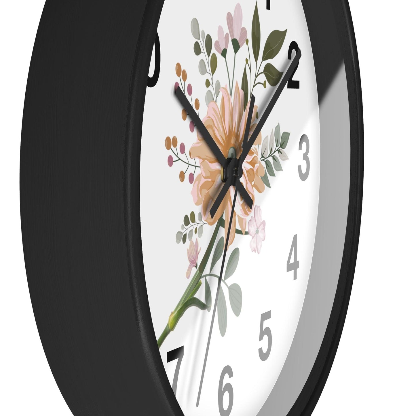 Flower Wall Clock Floral Wall Clock Home Decor Gift House Warming Gift - Mom Gift Unique Gift Farmhouse Clocks For Wall Living Room Bedroom