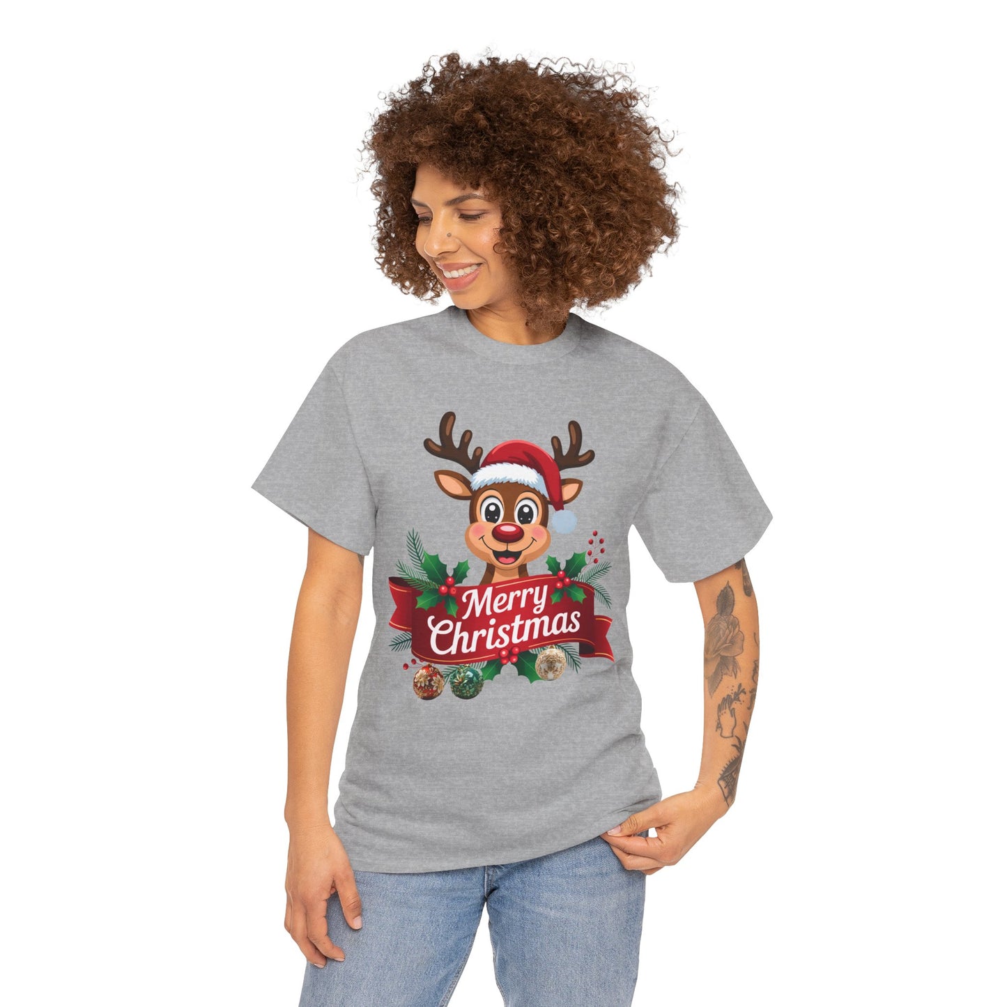 Christmas Reindeer Tee — Merry Christmas Cute Holiday Shirt