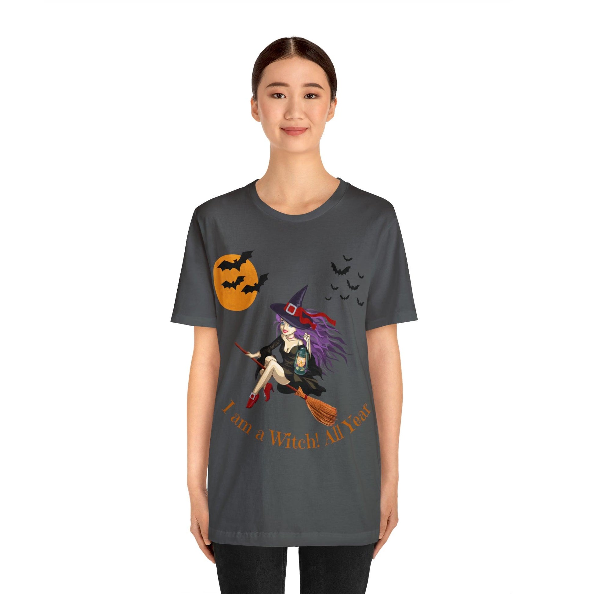 I am a witch All year Halloween Shirt,Vintage Witch Shirts Funny Witch Shirt Halloween Clothes Halloween Vibes Halloween Retro Halloween Outfit - Giftsmojo