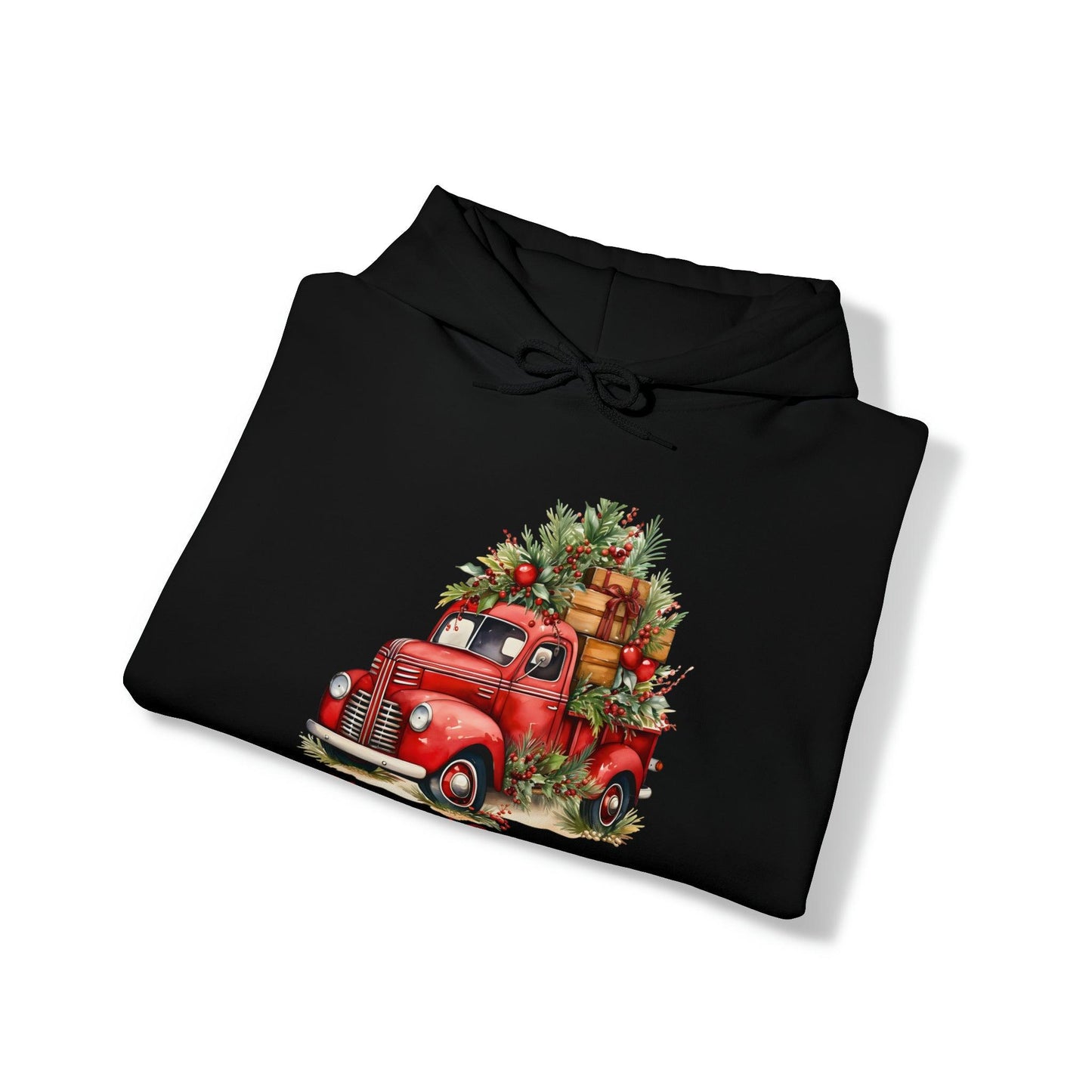 Christmas Tree Truck Hooded Sweatshirt Christmas Truck Sweatshirt Christmas Sweater Truck Pullover Christmas Tree Sweat Pine Tree Pullover - Giftsmojo