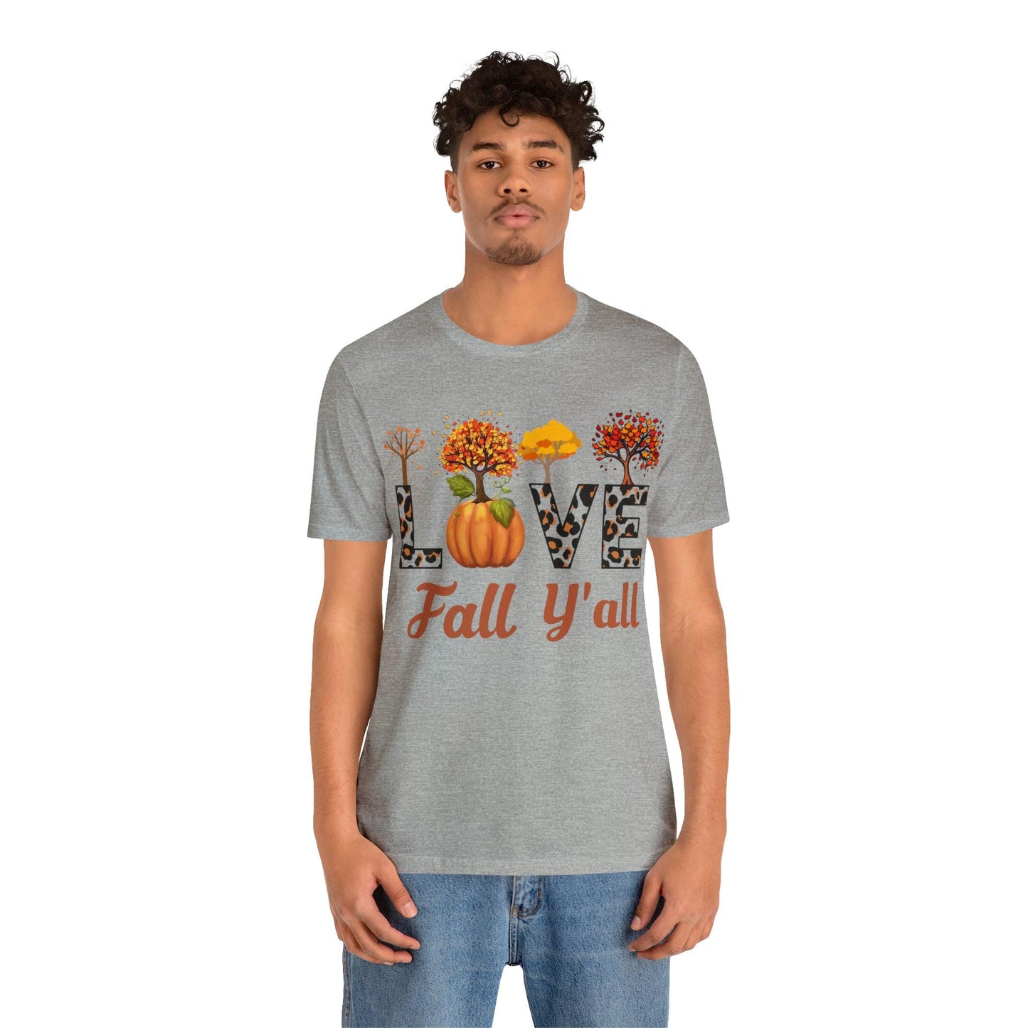 Leopard Print Love Fall Y'all, Fall shirt, Fall lover gift, Nature lover gift. - Giftsmojo