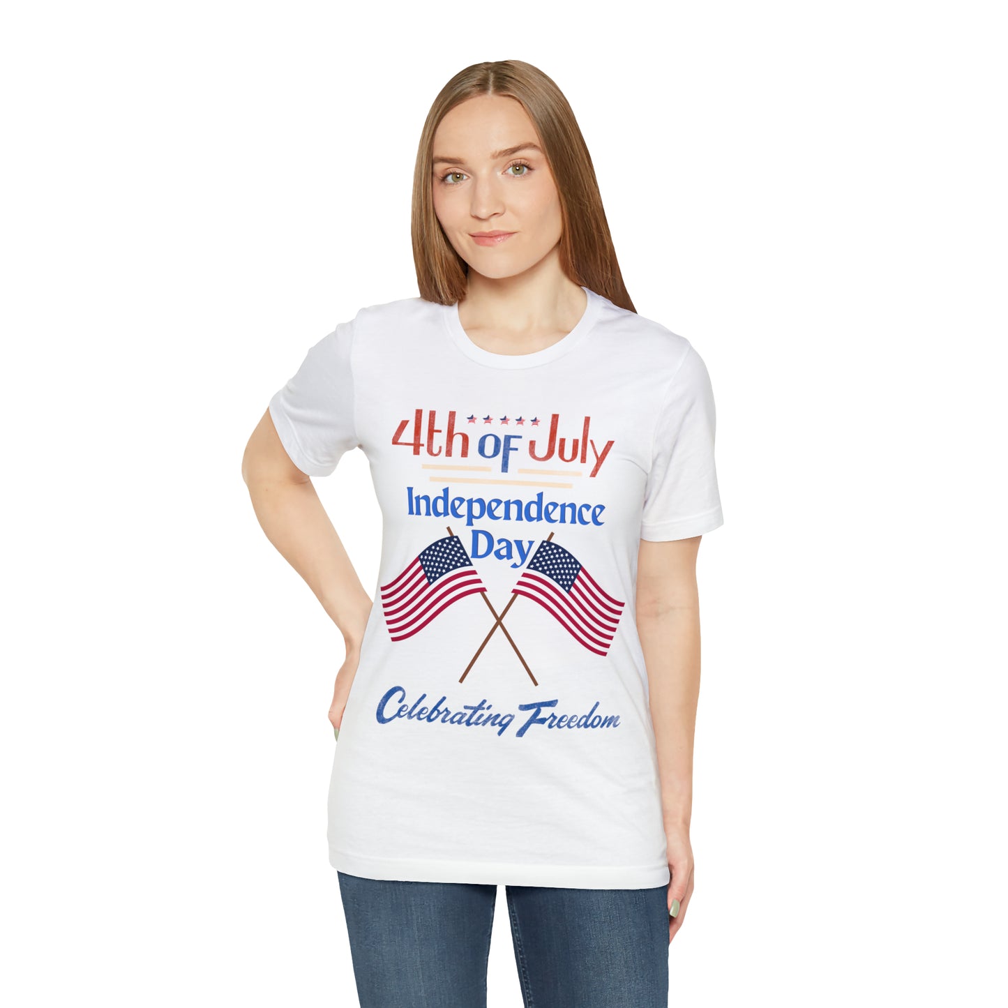 Express Your Patriotism with 4th of July Flag Shirt: Independence Day, Fireworks, Celebrating Freedom - Perfect for Women and Men