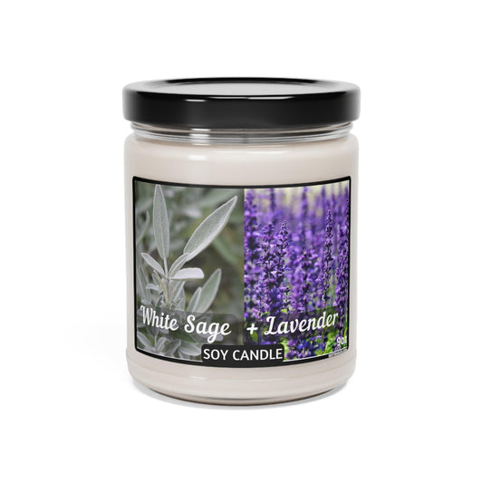 Scented Soy Candle, White Sage Lavender, Cinnamon Vanilla, Apple Harvest, Clean Cotton, Sea Salt Orchid, 9oz, - Giftsmojo