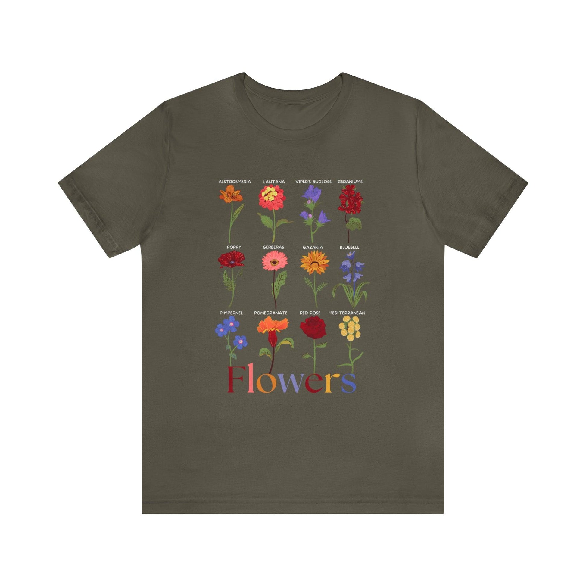 Wildflower Tshirt, Flower Shirt, Types of Flowers Shirt, Floral Tshirt, Gift for Women, Ladies Shirts Best Friend Gift, Plant Mom Nature - Giftsmojo