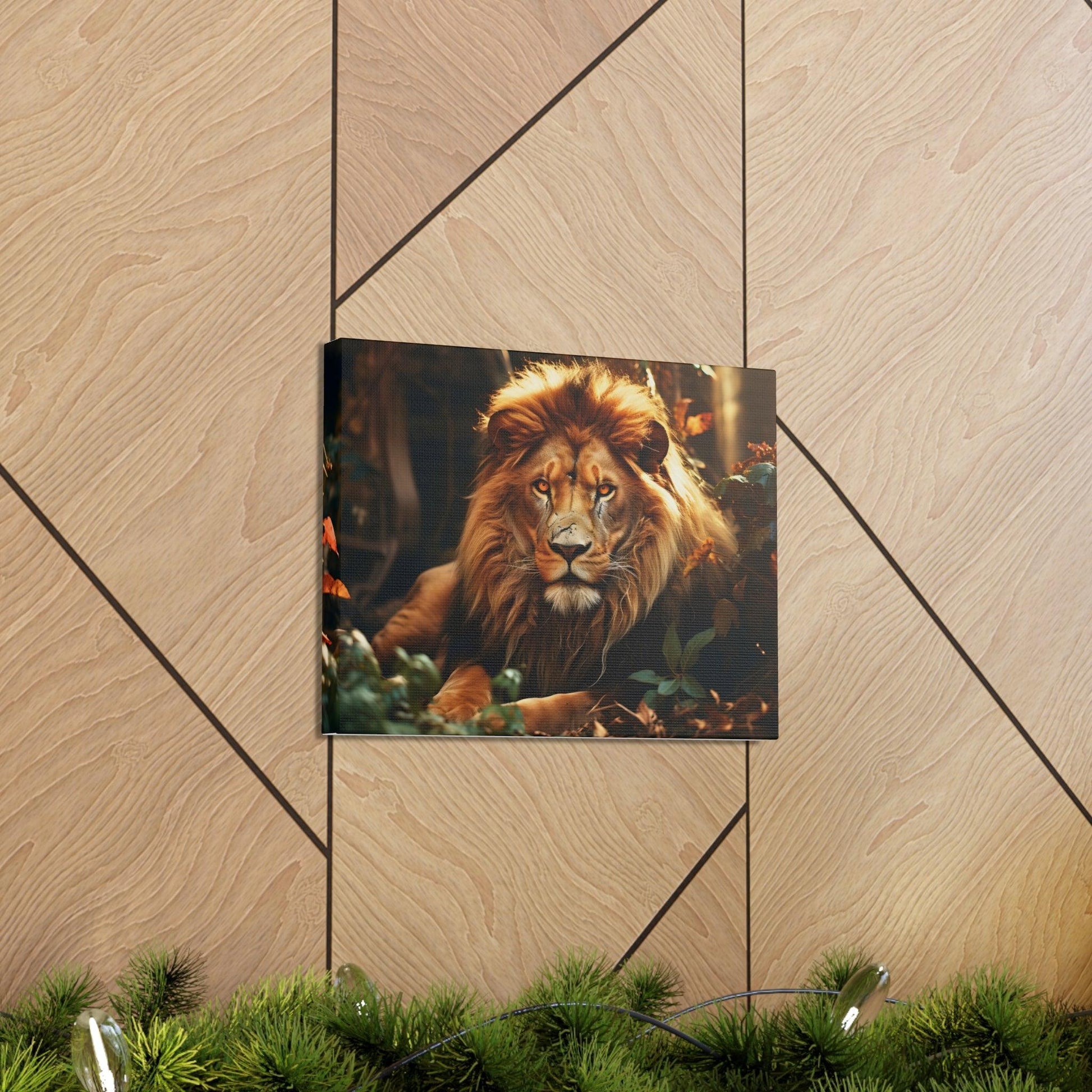 Lion In Nature Art Canvas Gallery Wraps Lion Print Large Canvas Art Animal Wall Art minimalist Wall Art Lover Gift - Giftsmojo