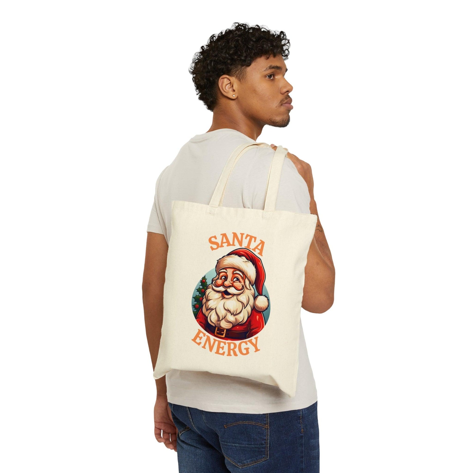 Santa Energy Tote Bag Christmas Bag Christmas Tote Bag Santa Claus Totes Bag Canvas Tote Bag Shopping Bag Gift For Women Totes Birthday Gift Bag - Giftsmojo