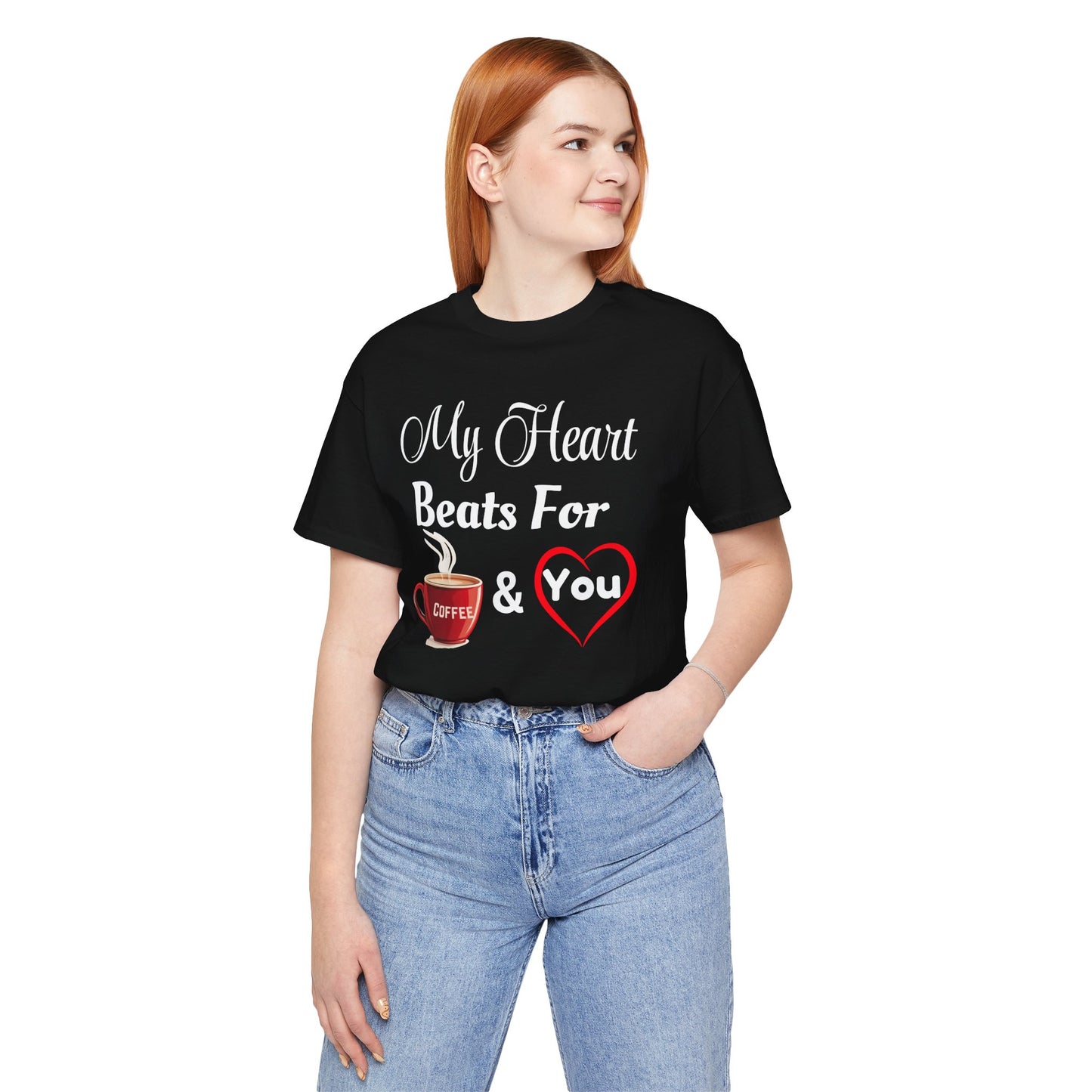 Coffee Lover Unisex Tee - My Heart Beats Design