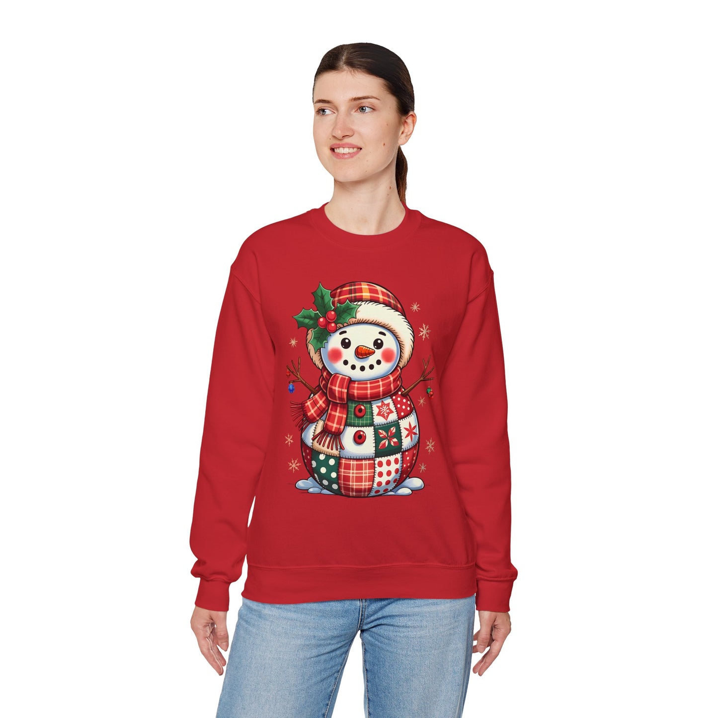 Patchwork Snowman Sweatshirt