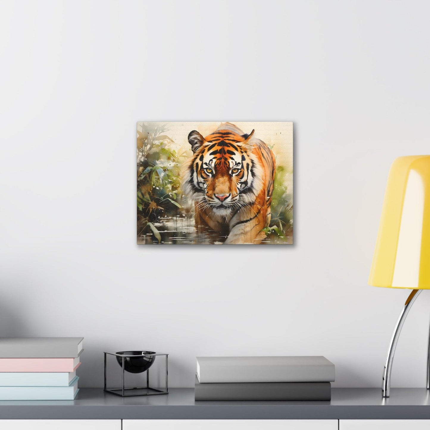 Watercolor Tiger In Nature Art Canvas Gallery Wraps Tiger Print Large Canvas Art Animal Wall Art minimalist Wall Art Lover Gift - Giftsmojo