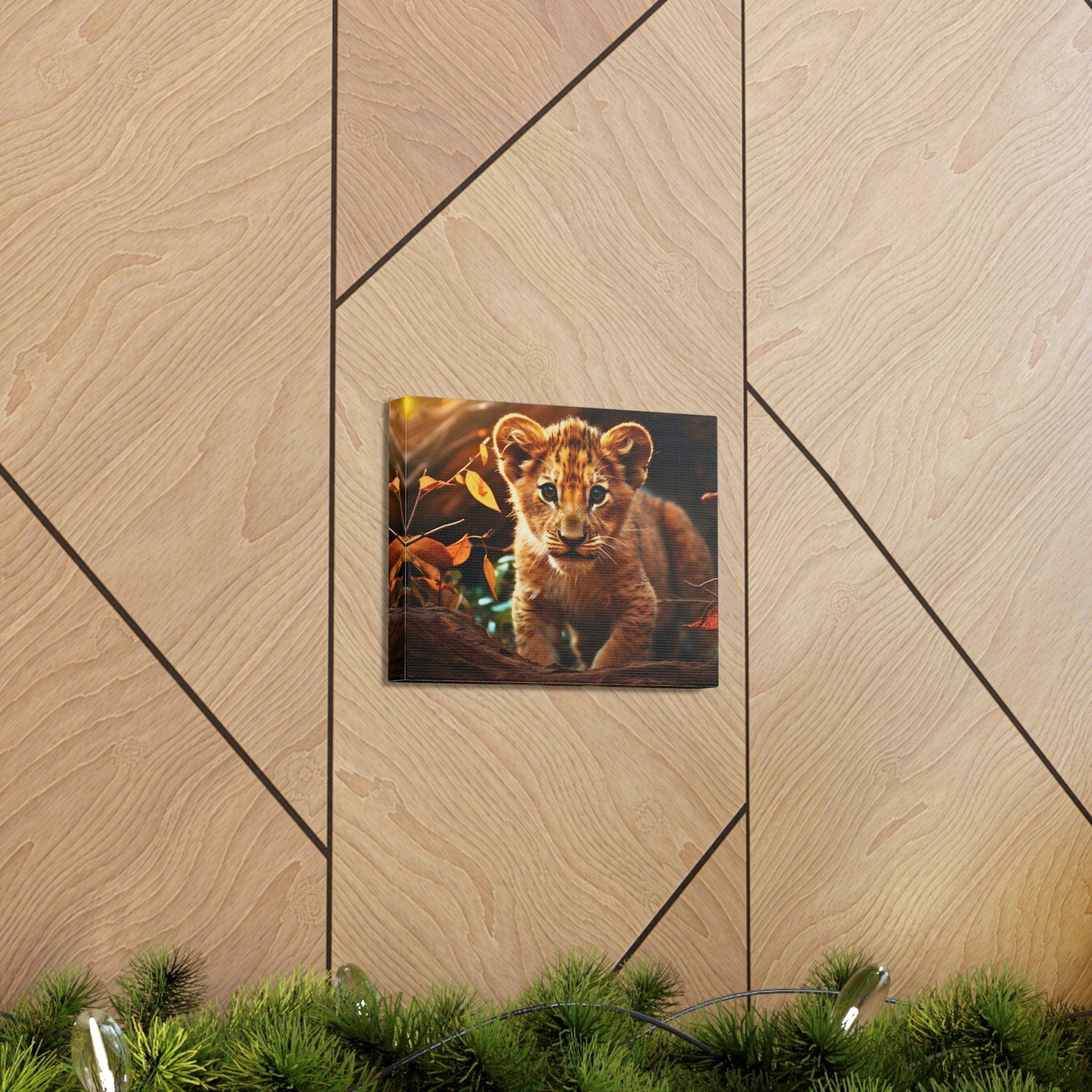Baby Lion Cub Print Animal Nature Art Safari Nursery Canvas Gallery Wraps Baby Lion Print Large Canvas Art Animal Wall Art Lover Gift - Giftsmojo