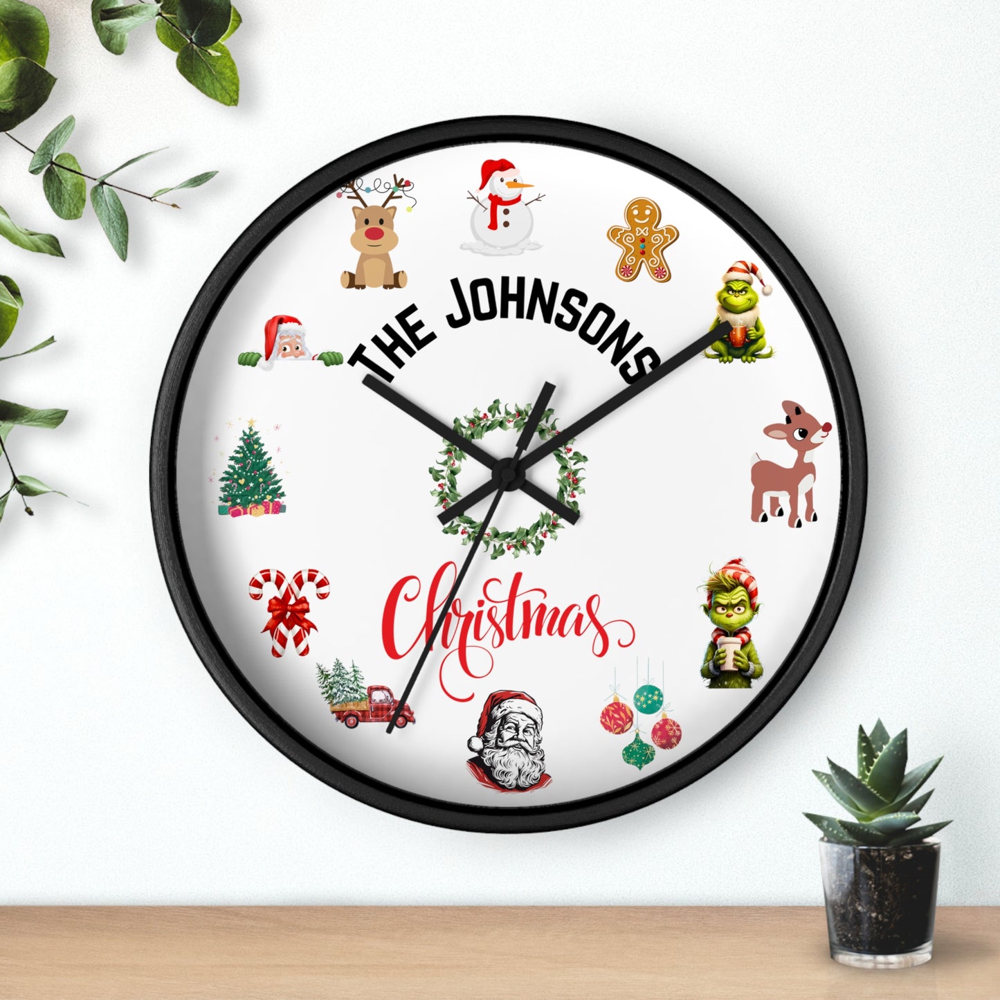 Personalized Christmas Wall Clock, Christmas Clock Christmas Gift Christmas Home Decor