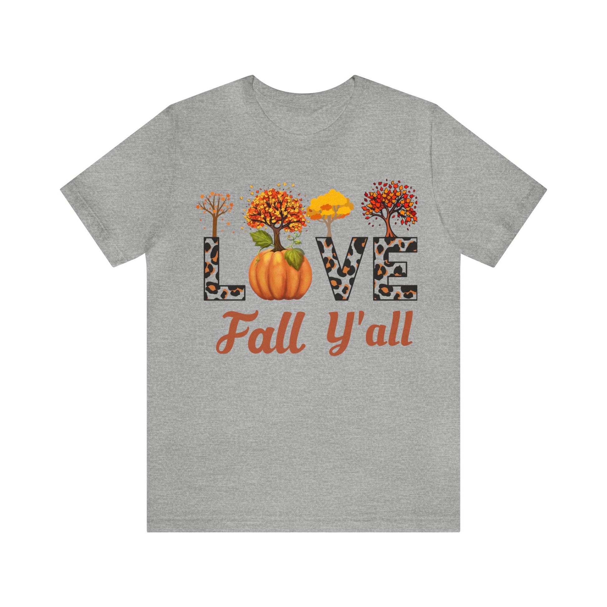 Leopard Print Love Fall Y'all, Fall shirt, Fall lover gift, Nature lover gift. - Giftsmojo