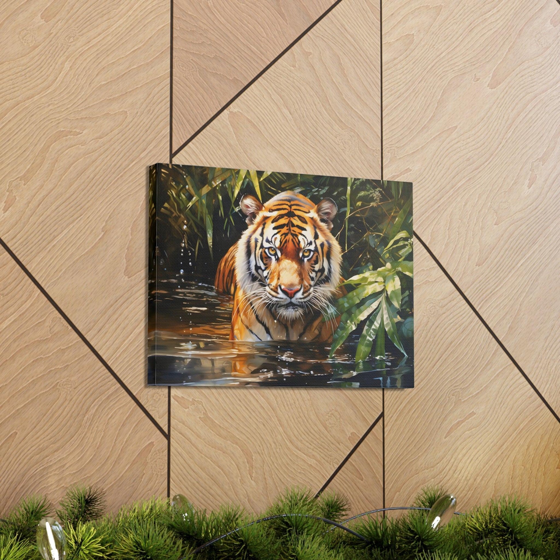 Watercolor Tiger In Nature Art Canvas Gallery Wraps Tiger Print Large Canvas Art Animal Wall Art minimalist Wall Art Lover Gift - Giftsmojo