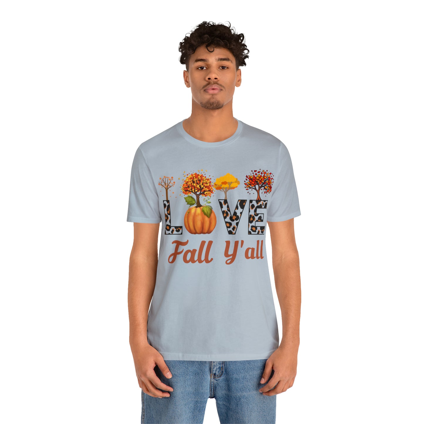 Leopard Print Love Fall Y'all, Fall shirt, Fall lover gift, Nature lover gift.