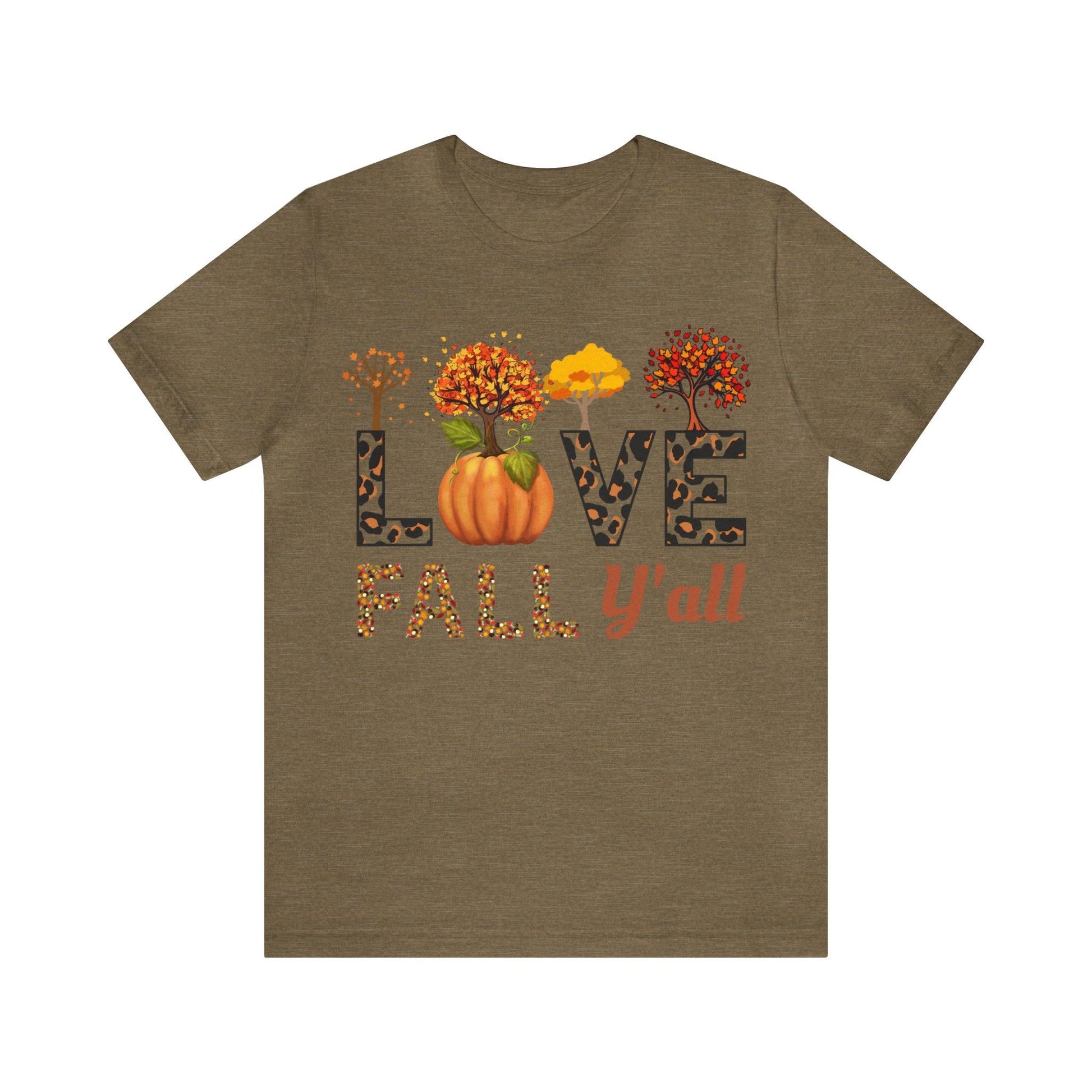 Leopard Print Love Fall Y'all, Fall shirt, Fall lover gift - Giftsmojo