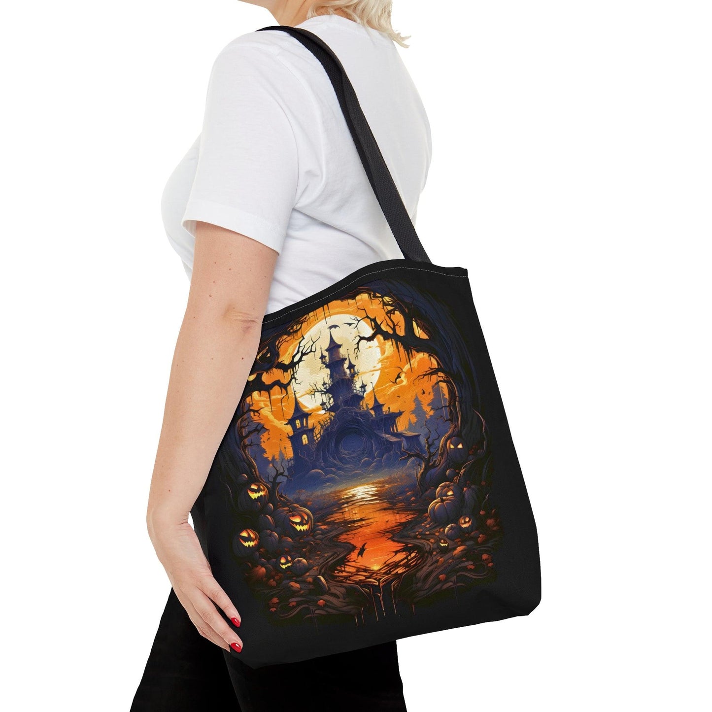 Happy Halloween Bag Trick or Treat Bag Love Fall Pumpkin Tote Bag Cute Market Bag - Aesthetic Bag, Fall Tote Bag, Mom Bag Canvas Bag - Giftsmojo