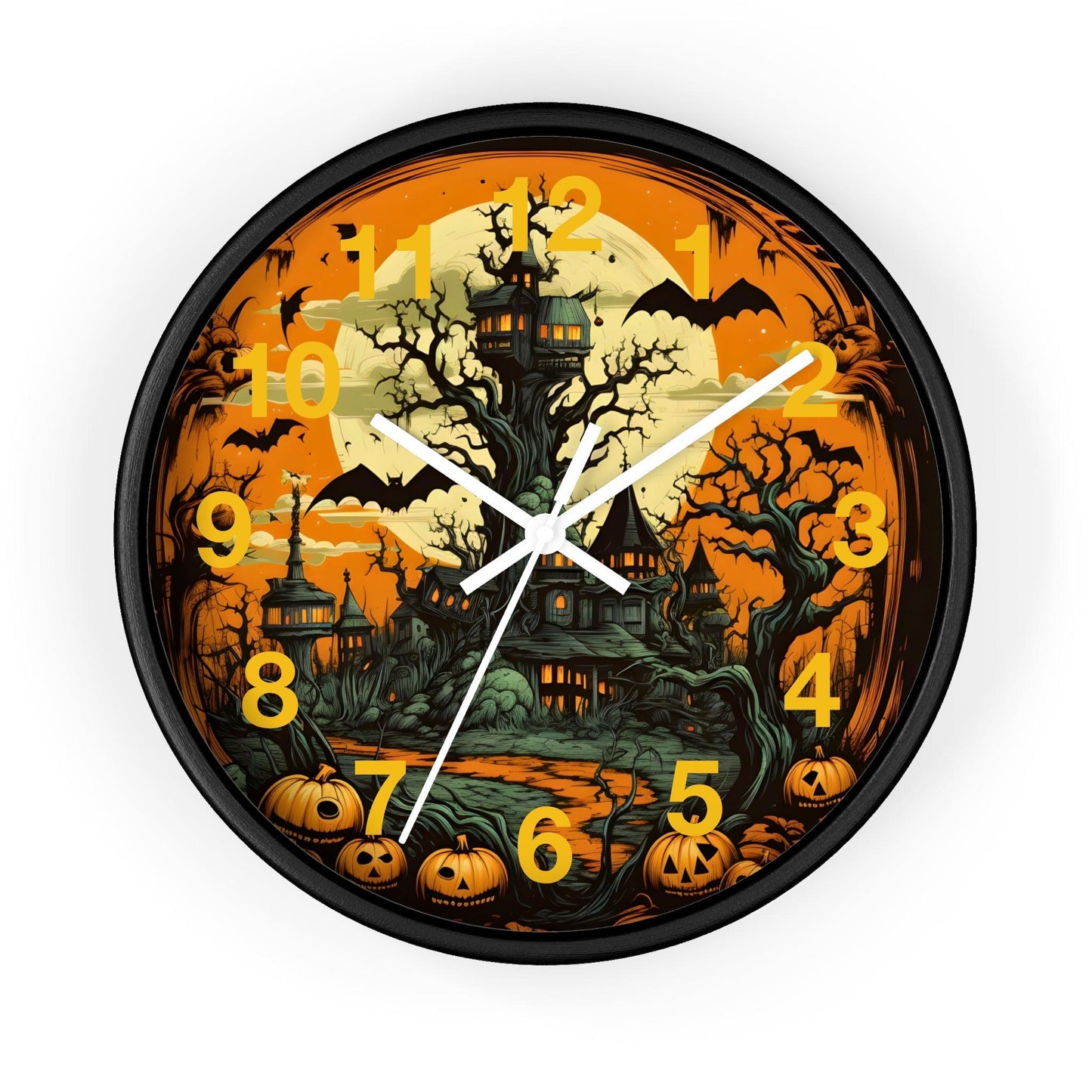 Halloween decor Halloween Ghost Wall Clock Halloween Wall Clocks Halloween Clock Fall Clock Halloween Decor - Giftsmojo