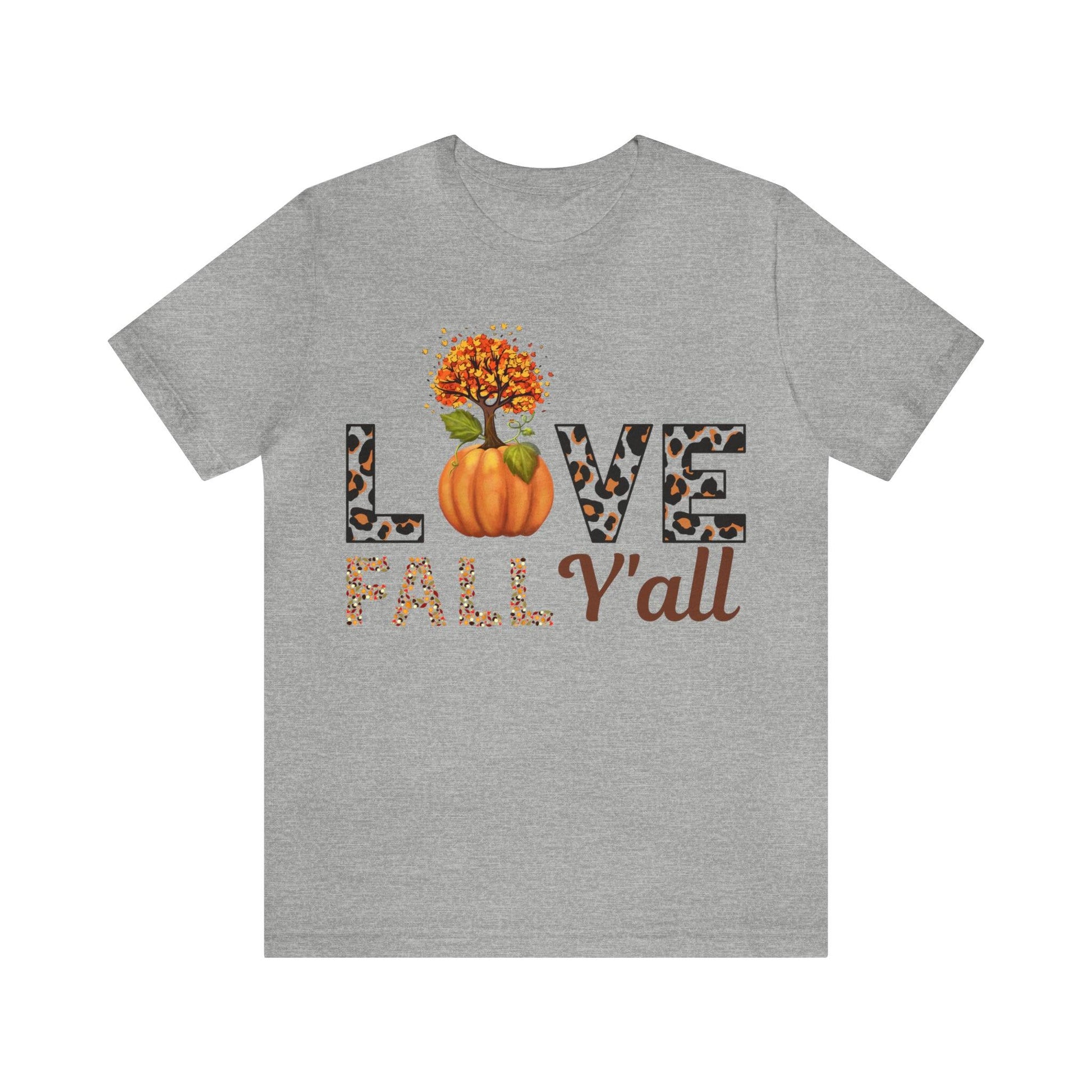 Leopard Print Love Fall Y'all shirt, Autumn Shirt, Fall shirt, Fall Gift - Giftsmojo