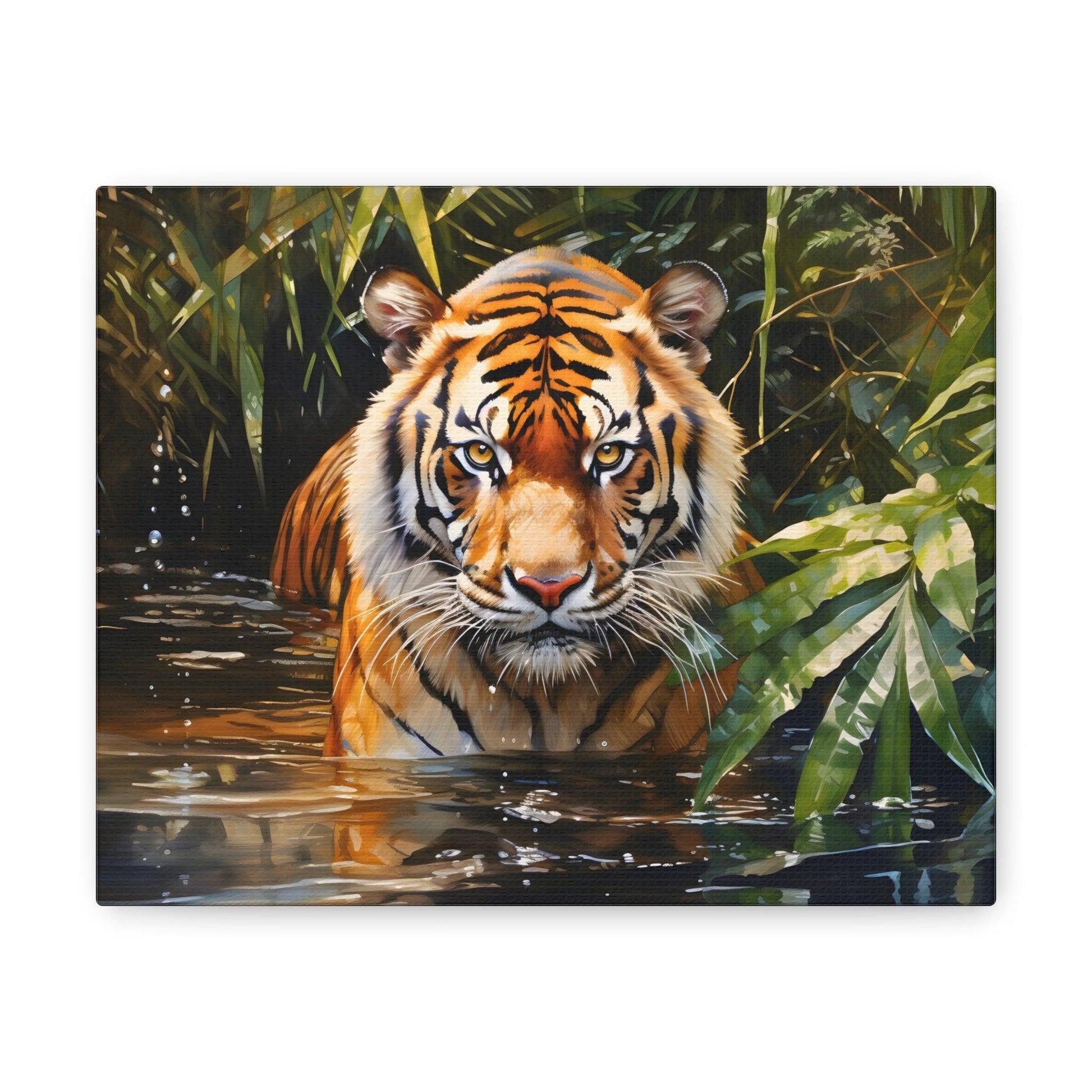 Watercolor Tiger In Nature Art Canvas Gallery Wraps Tiger Print Large Canvas Art Animal Wall Art minimalist Wall Art Lover Gift - Giftsmojo