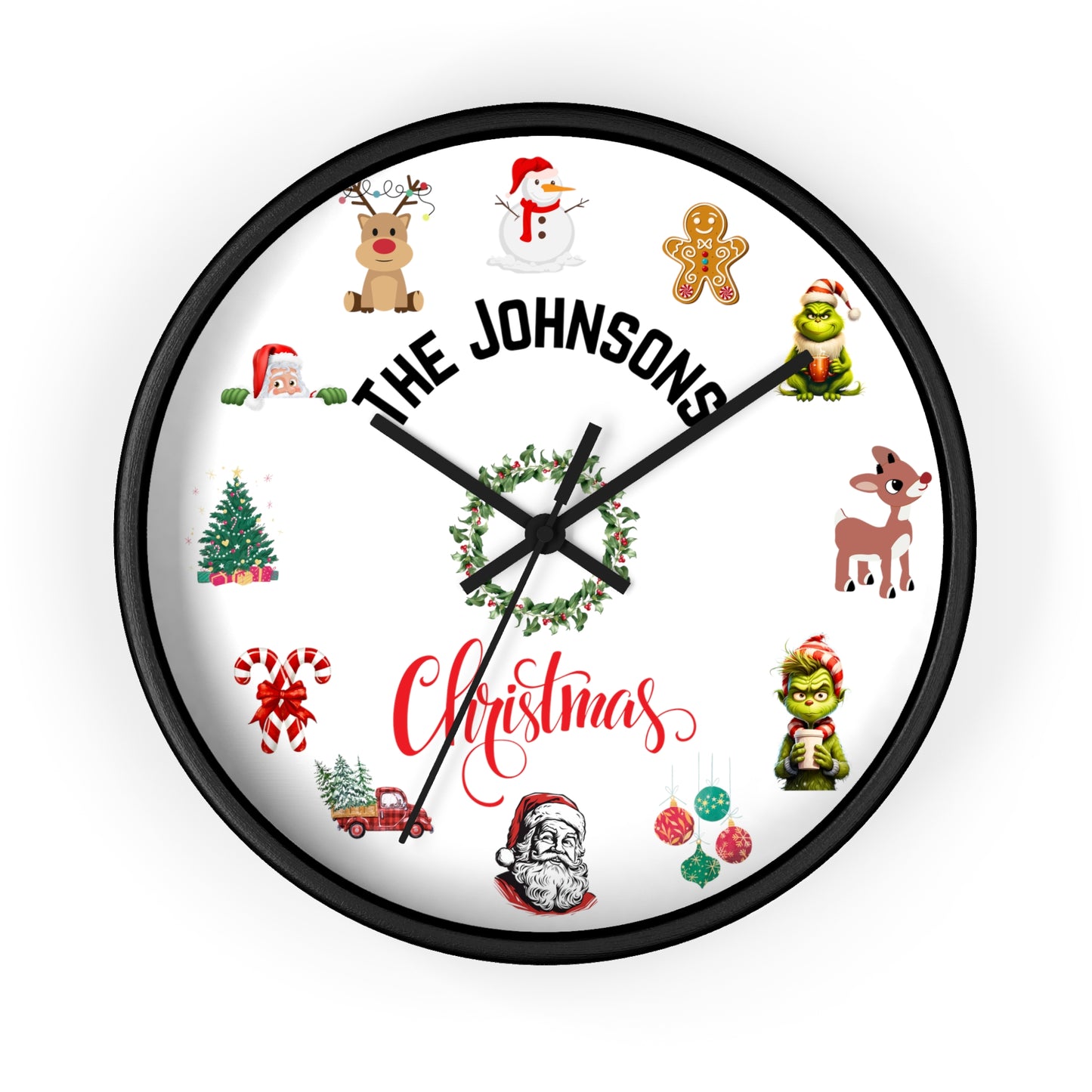 Personalized Christmas Wall Clock, Christmas Clock Christmas Gift Christmas Home Decor