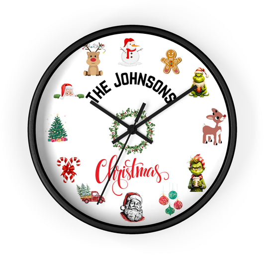 Personalized Christmas Wall Clock, Christmas Clock Christmas Gift Christmas Home Decor