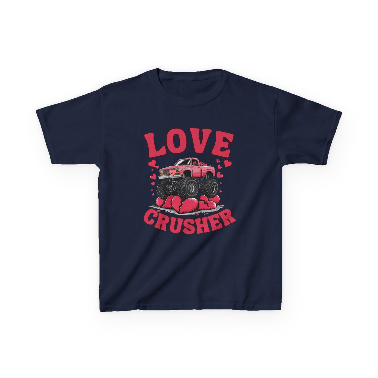 Funny Valentine Graphic Kids Tee - Love Crusher