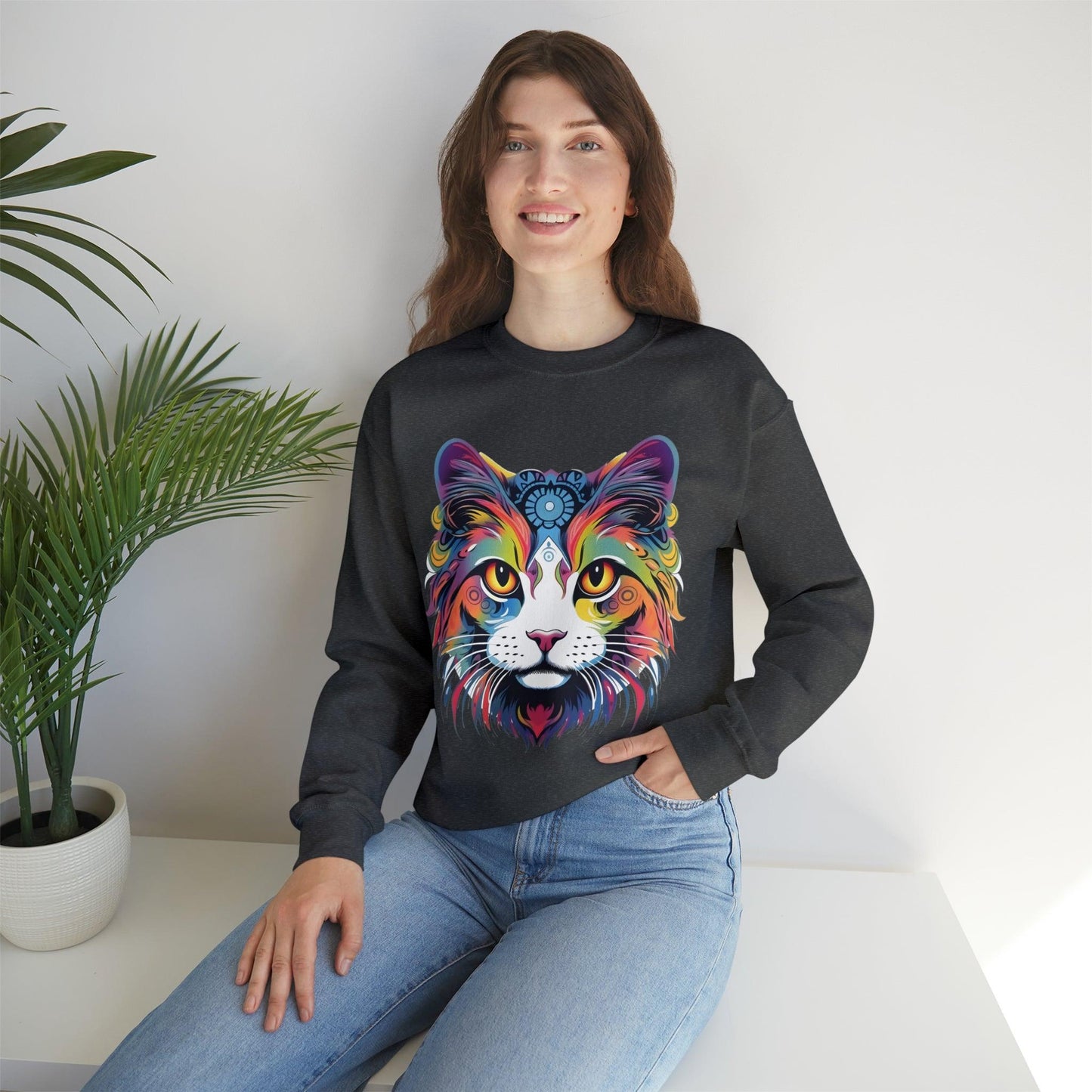 Vintage Cat Lover Sweater Animal Lover Gift Cat Mom Gift Cat Lover Gift Cat Mom Sweatshirt Retro Cat Sweatshirt Cat Crewneck Sweatshirt - Giftsmojo